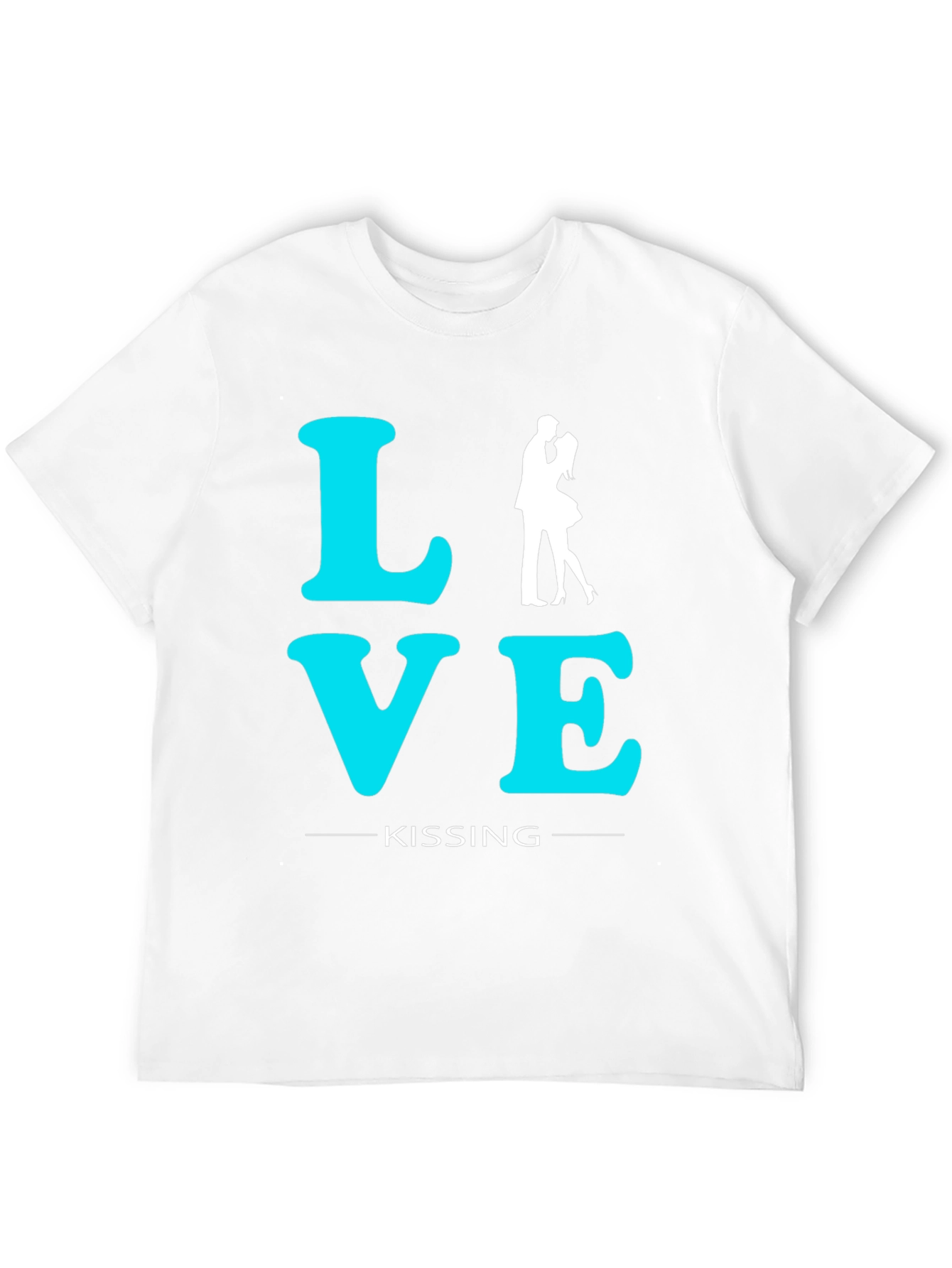Black Love Kissing Graphic Tee - Black Cotton T-Shirt view 12