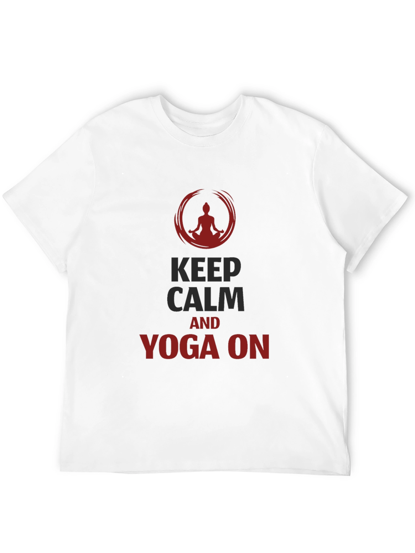 Black Keep Calm Yoga T-Shirt - Men's Black Tee view 12