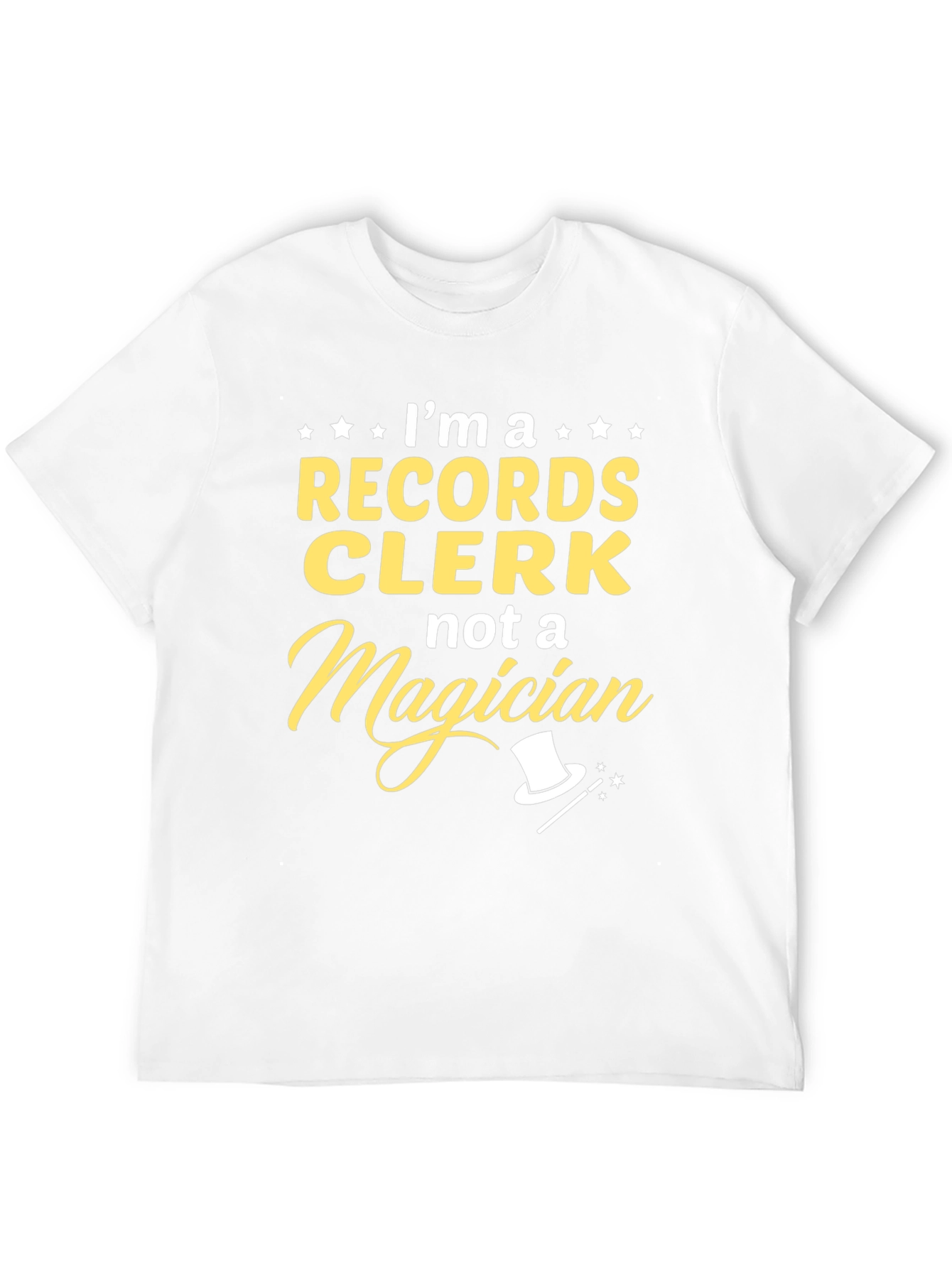 Black Records Clerk Not a Magician Funny T-Shirt view 12