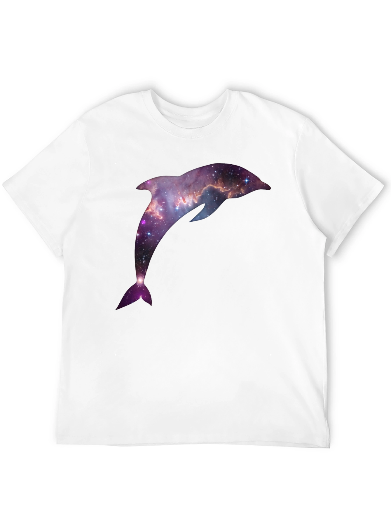 Black Galaxy Dolphin Graphic Tee - Black Short Sleeve T-Shirt view 12