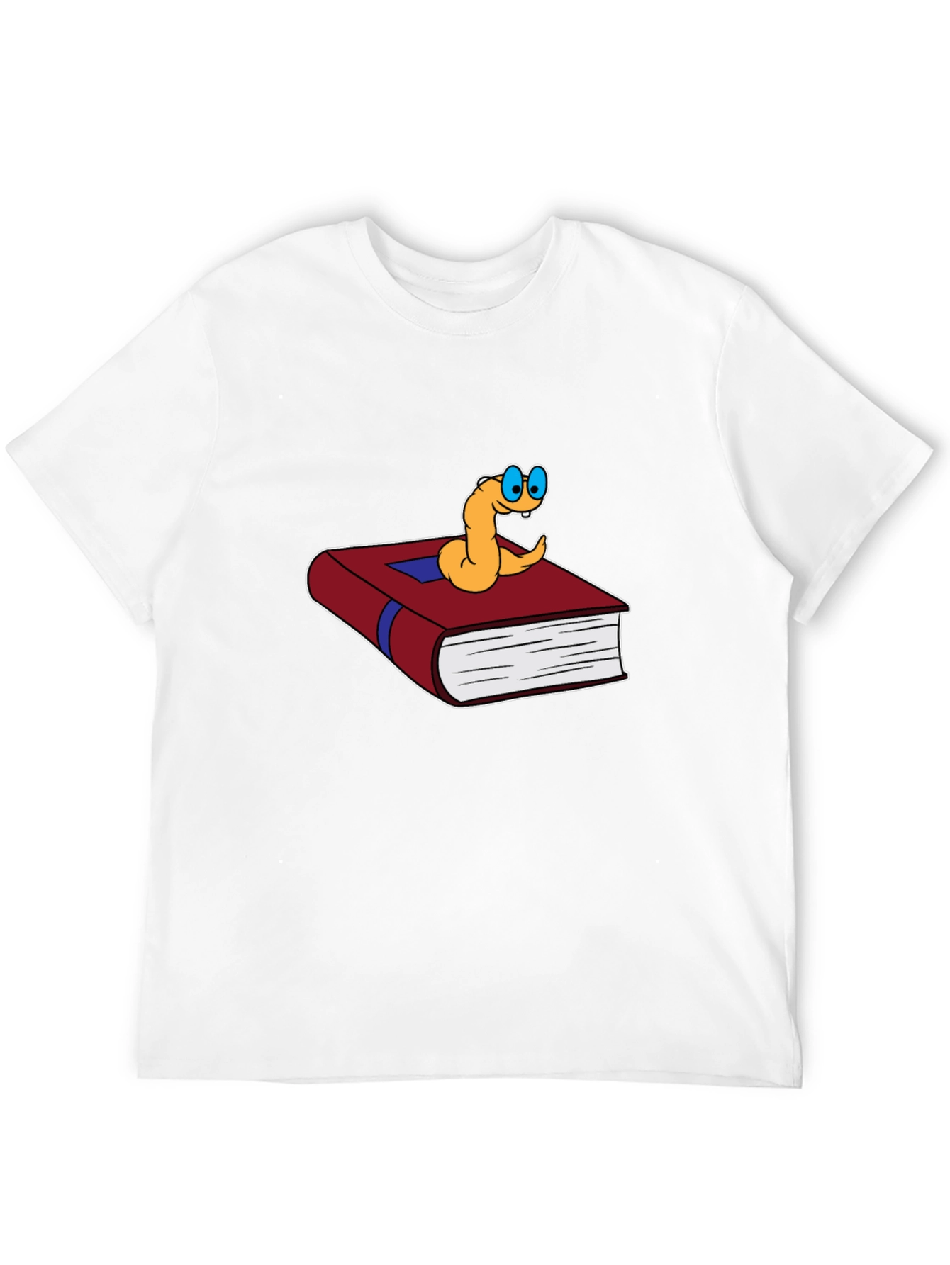 Black Bookworm Cartoon Graphic Tee - Black Cotton view 12