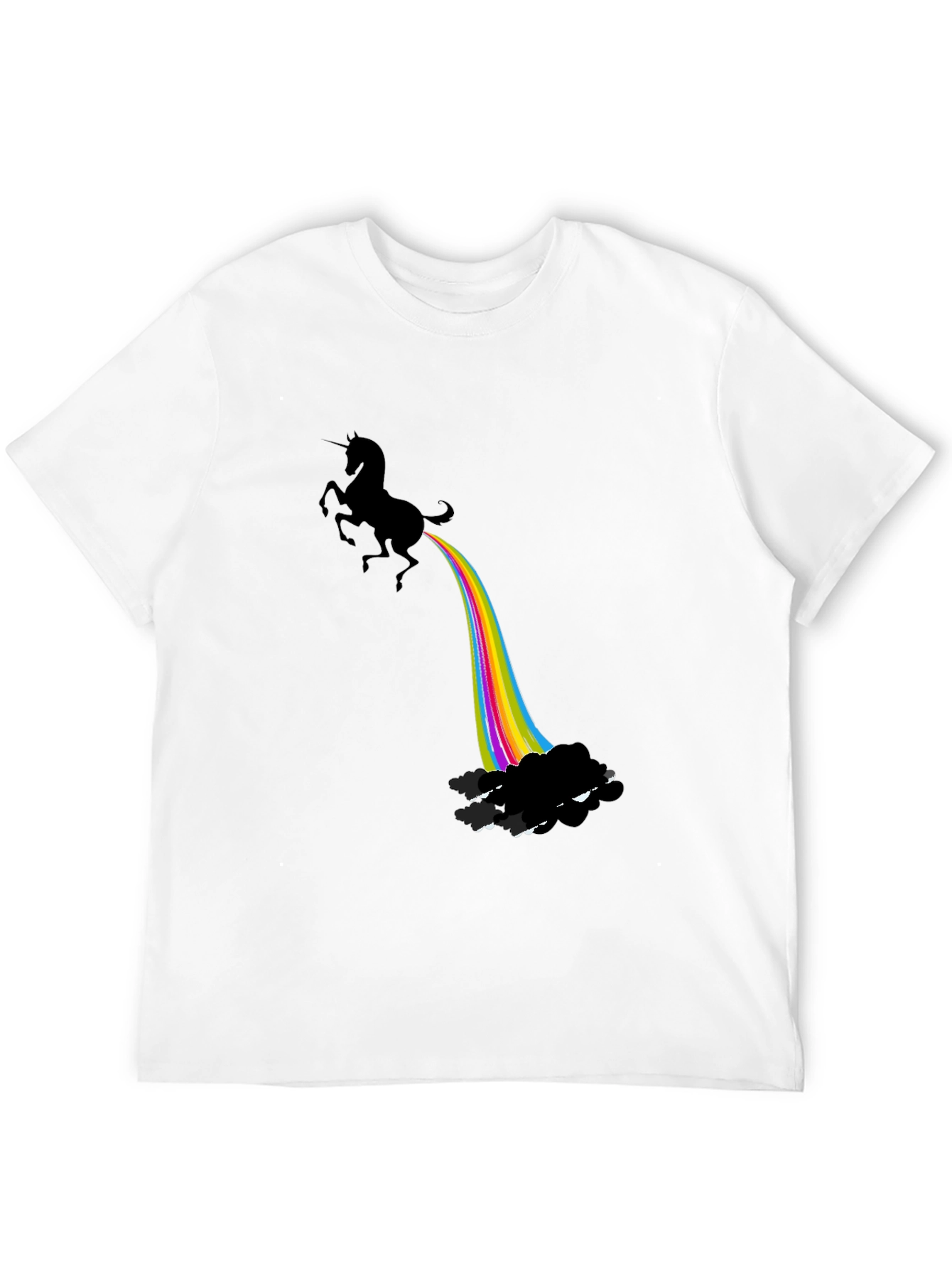 Black Unicorn Rainbow Funny Graphic T-Shirt view 12