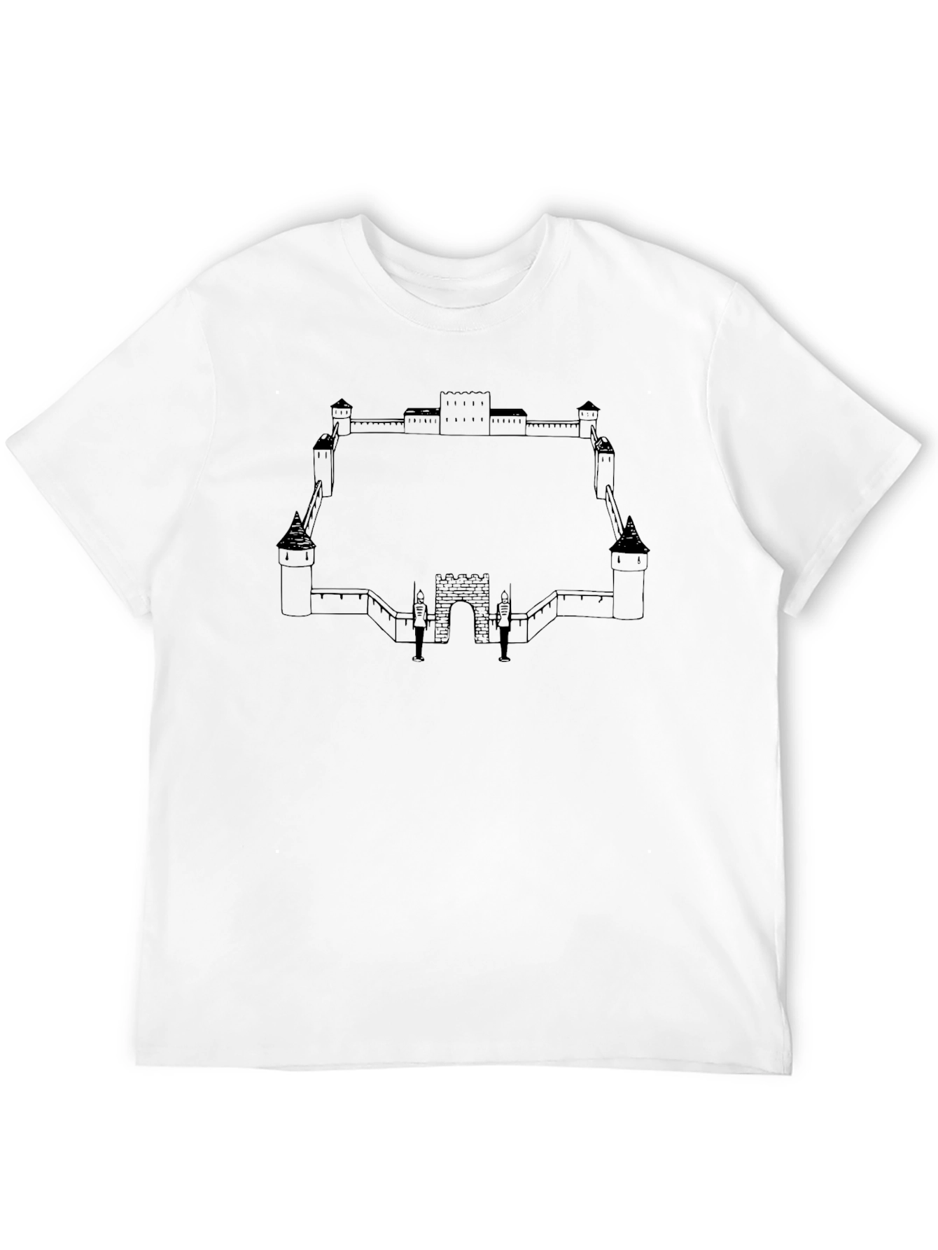Black Castle Outline T-Shirt - Black view 12