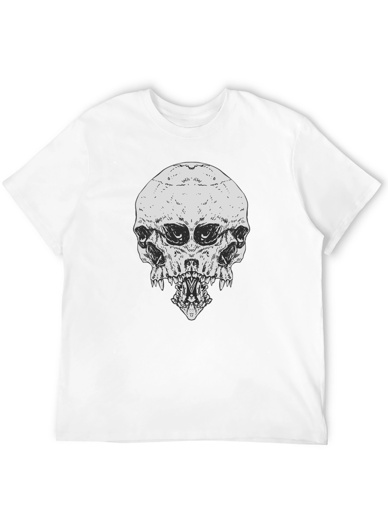 Black Skull Graphic Print T-Shirt view 12