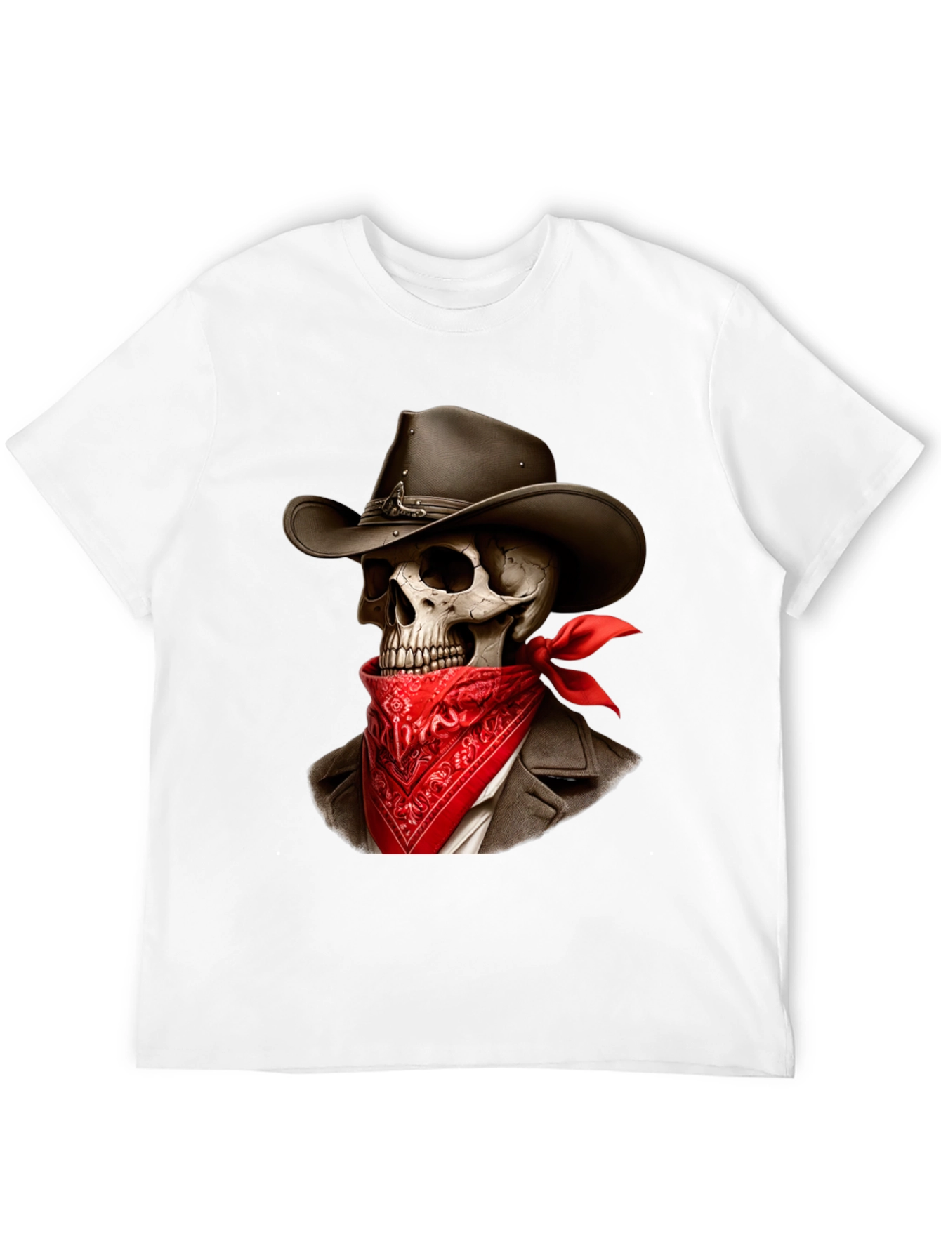 Black Cowboy Skeleton Graphic Tee - Western Style Shirt view 12
