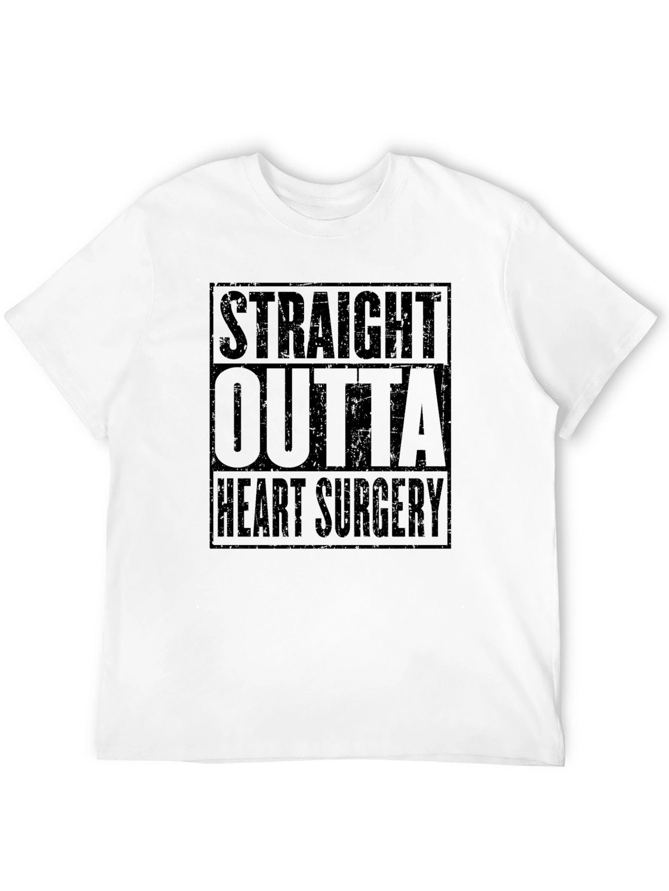 Black Straight Outta Heart Surgery Black T-Shirt view 12
