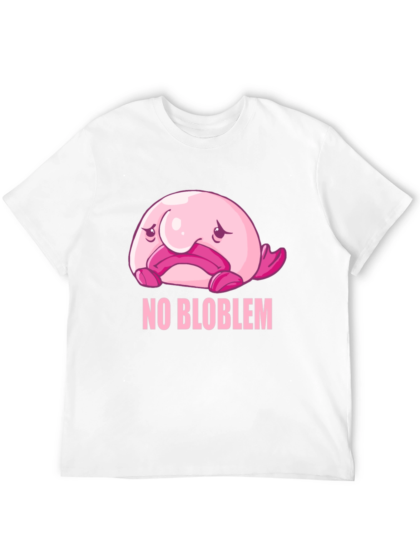 Black No Blob-lem T-Shirt - Funny Blobfish Graphic Tee view 12