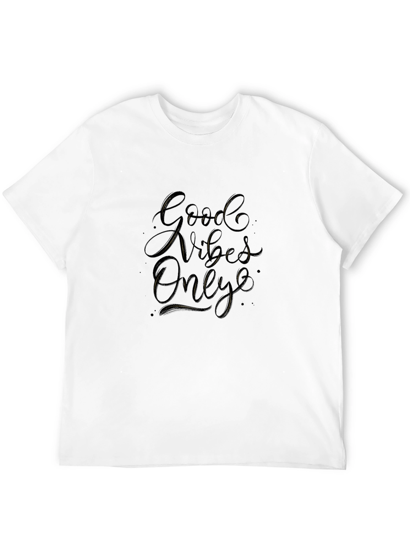 Black Good Vibes Only Black Graphic T-Shirt view 12