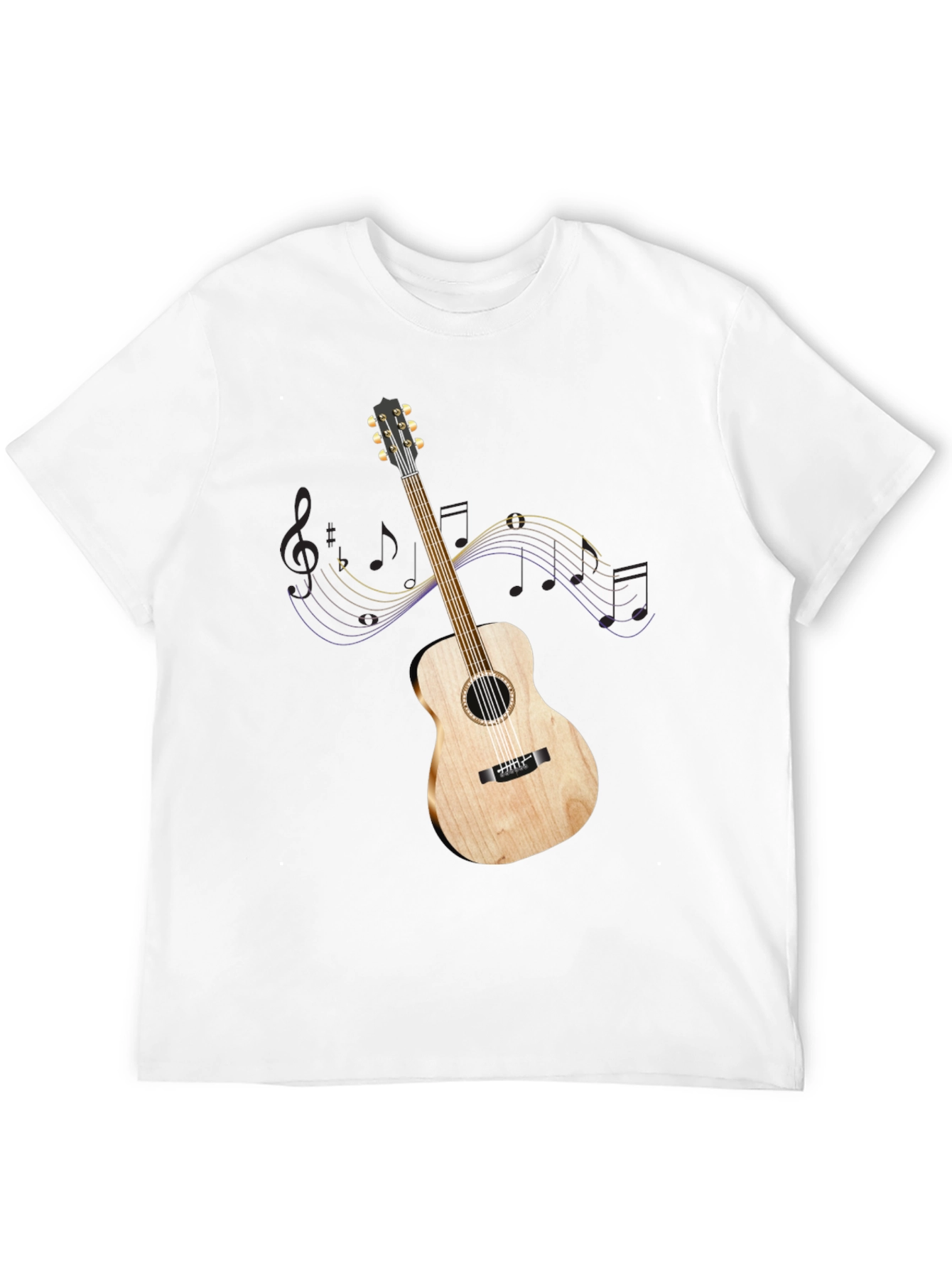 Black Acoustic Guitar Graphic Tee - Music Lover Shirt view 12