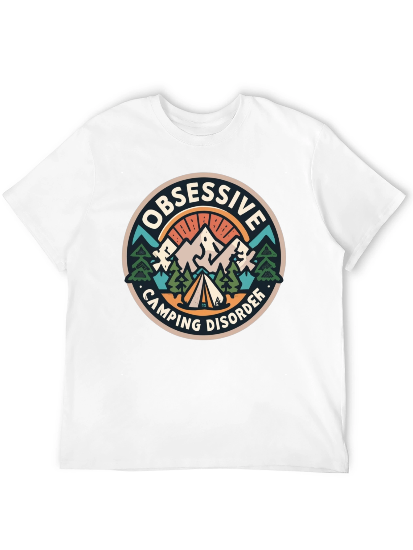Black Obsessive Camping Disorder Black T-Shirt view 12
