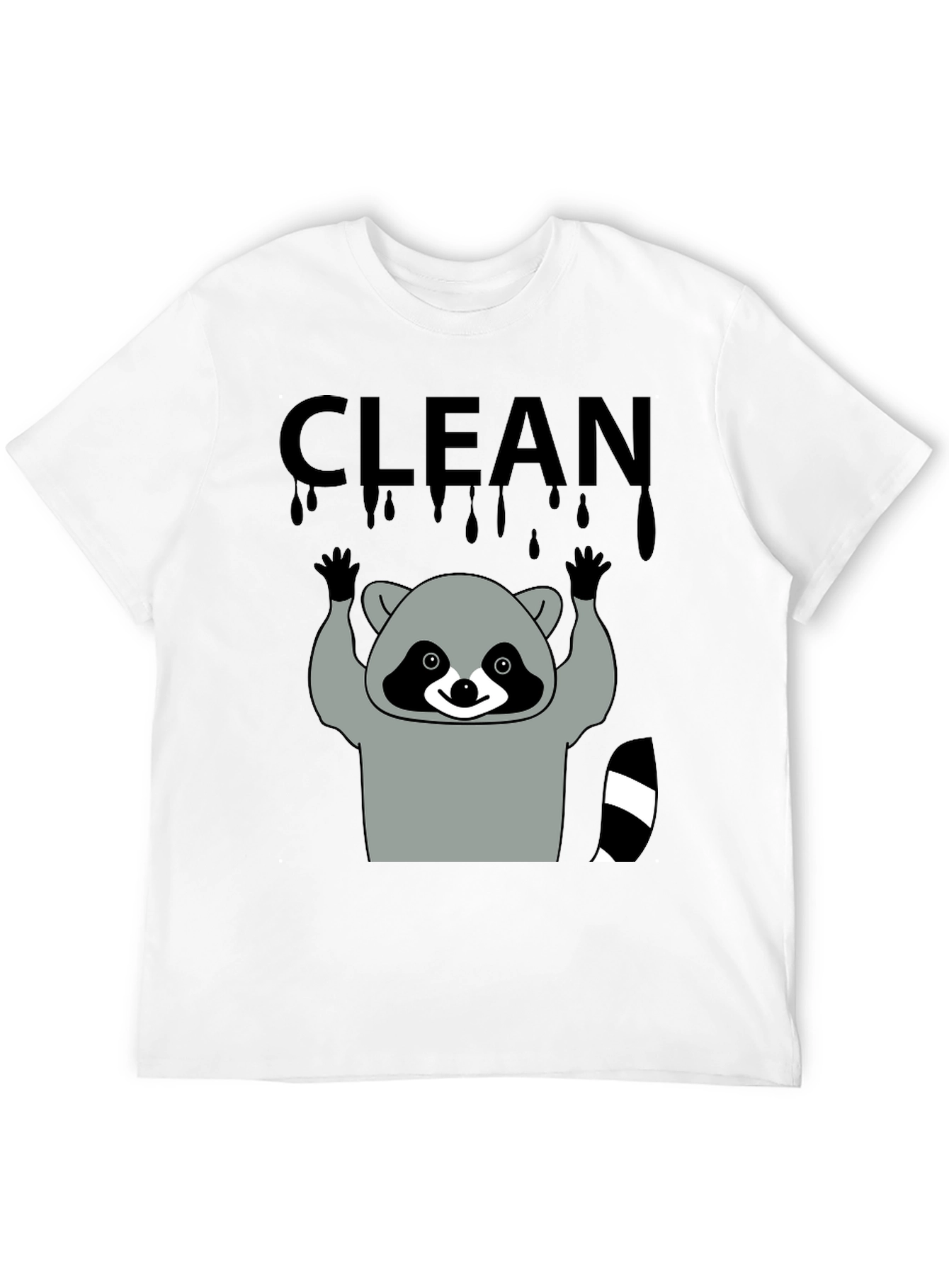Black Clean Raccoon Graphic Tee view 12