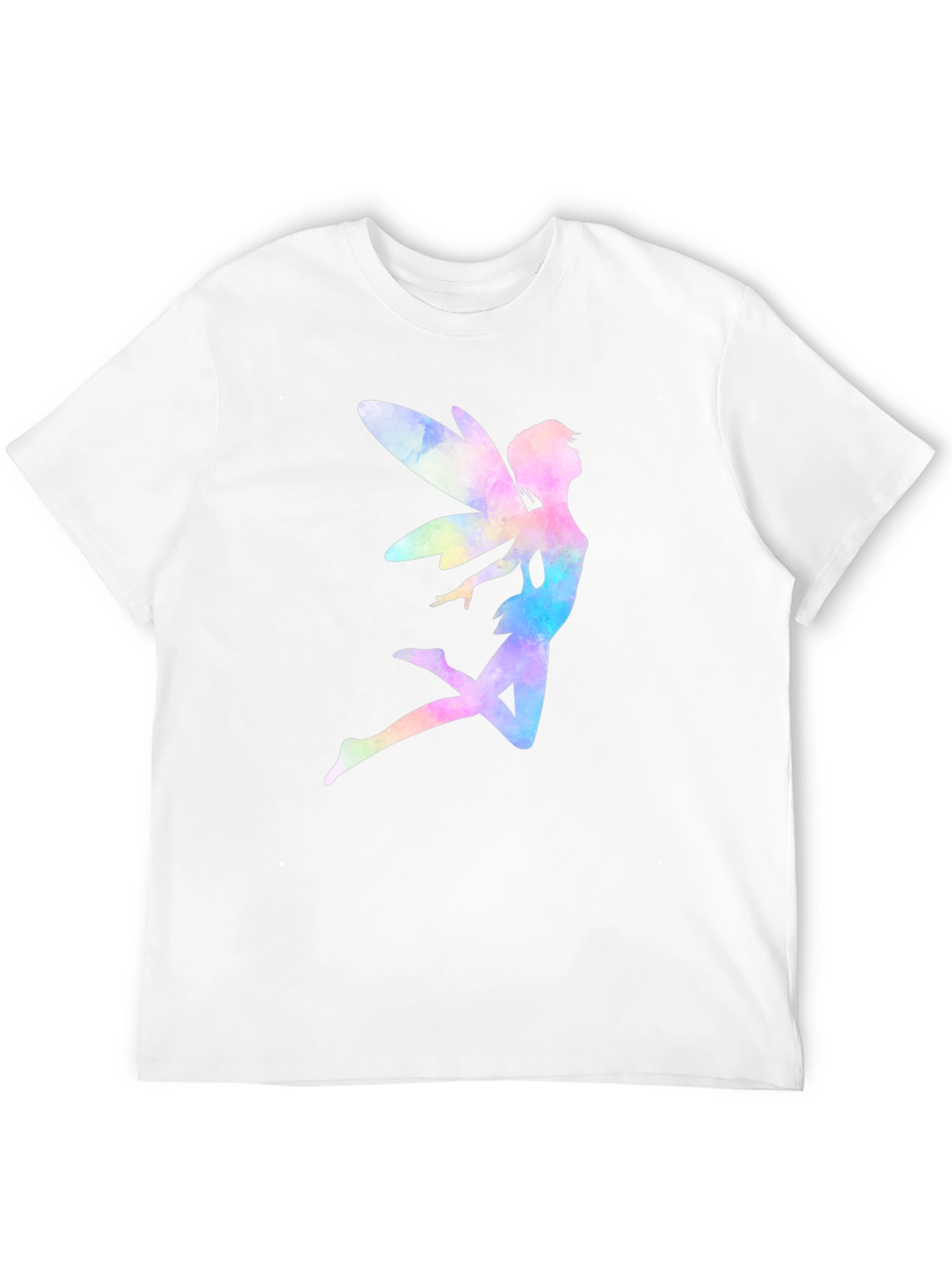Black Watercolor Fairy Graphic T-Shirt - Black Cotton Blend view 12