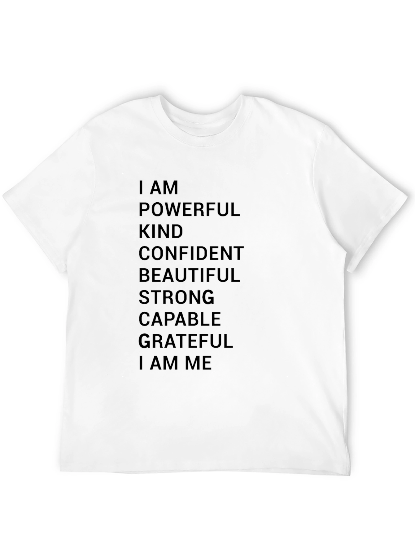 Black Empowering Affirmations T-Shirt - Black view 12