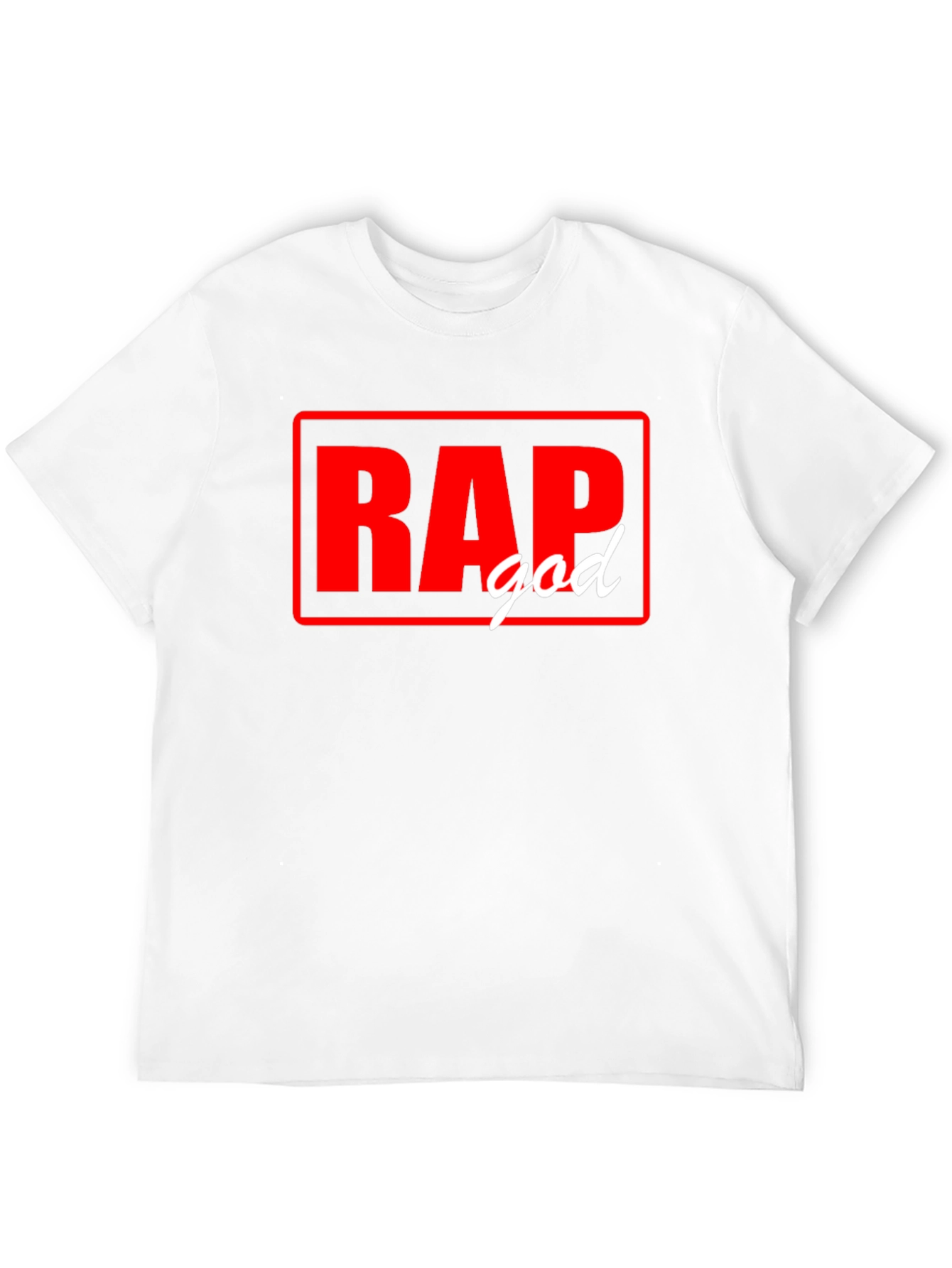 Black Rap God T-Shirt - Black Tee with Red and White Graphic view 12