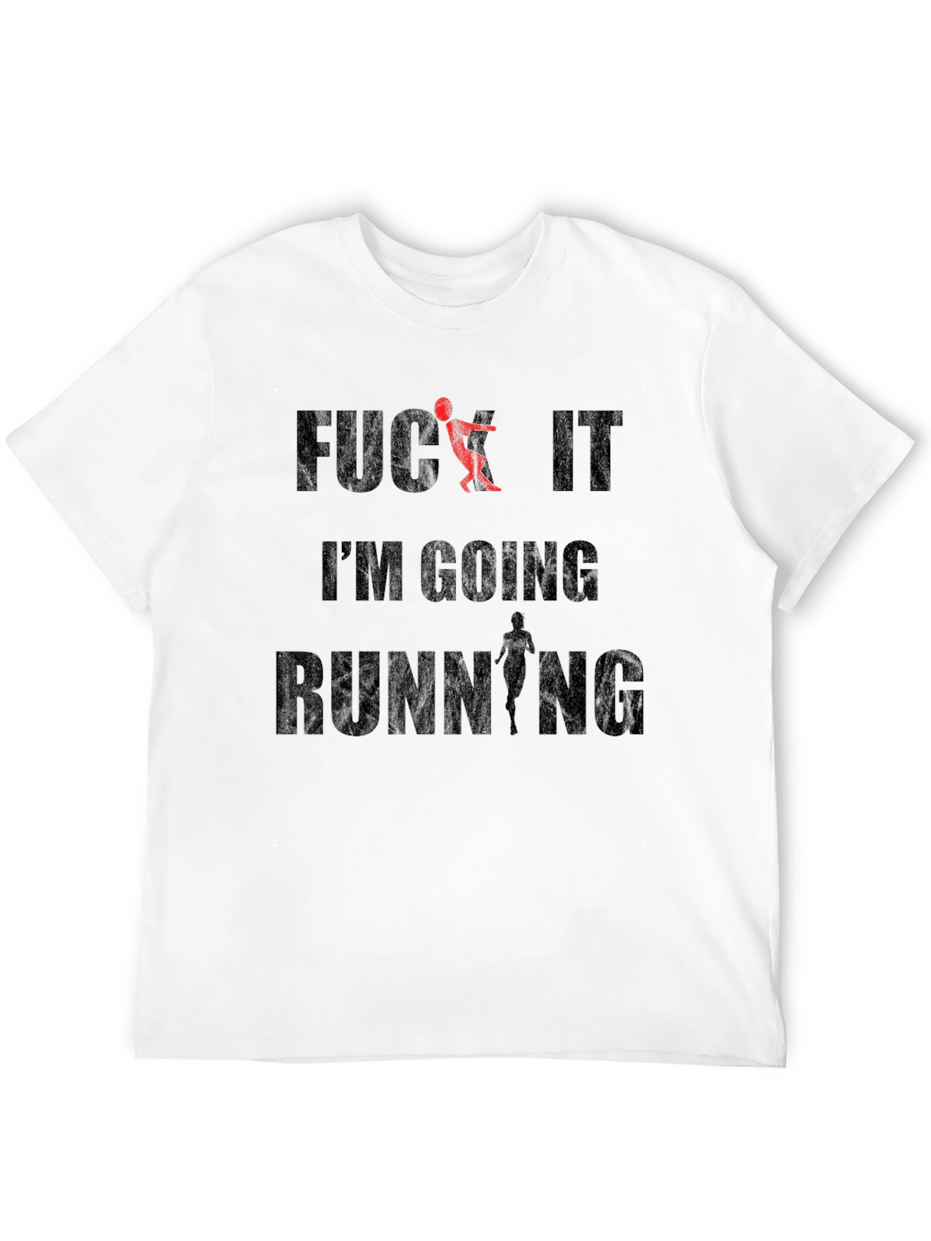 Black Funny Running T-Shirt - "F*ck It, I'm Going Running" view 12