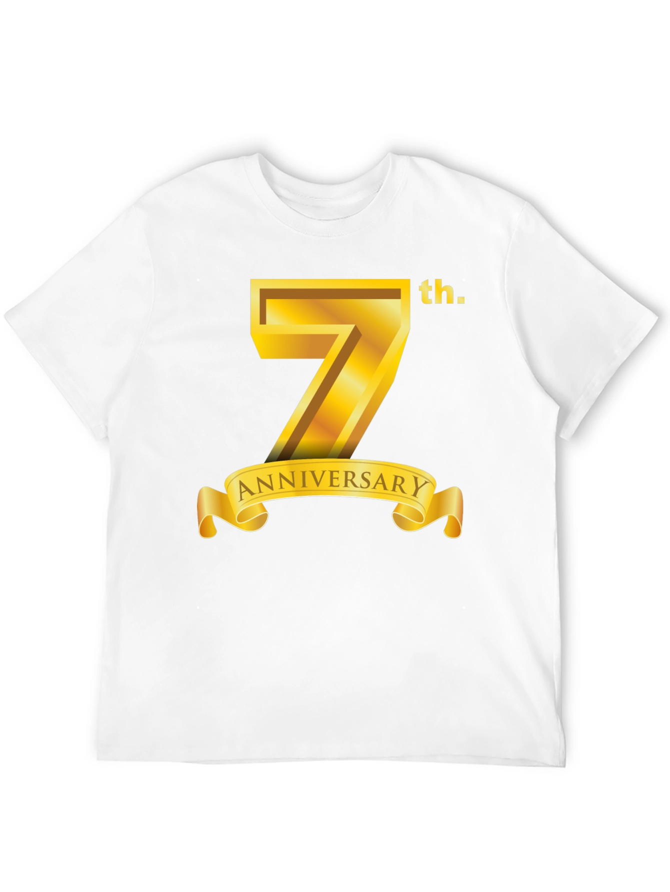 Black 7th Anniversary T-Shirt - Golden Design view 12