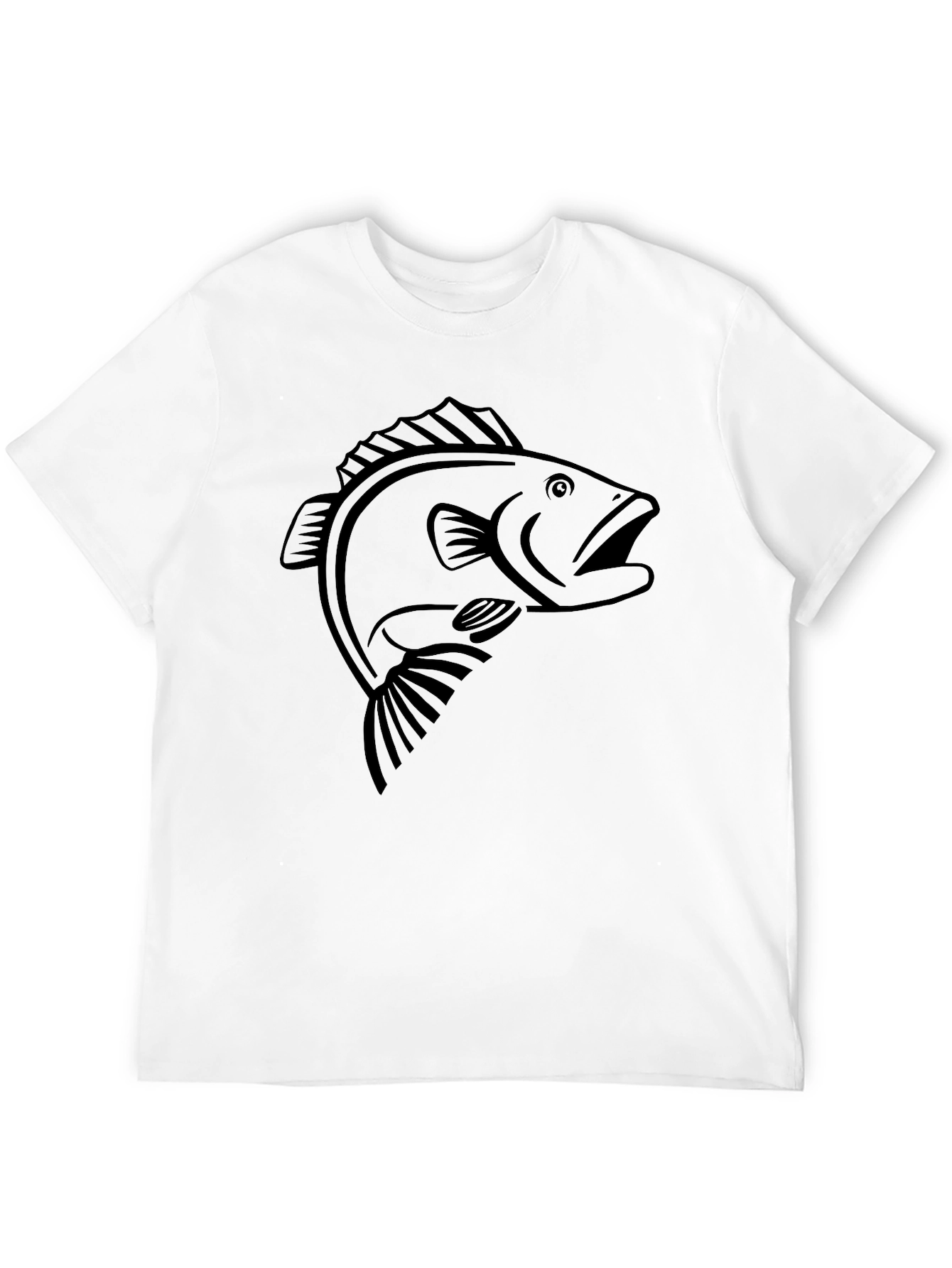 Black Black Bass Fish Graphic T-Shirt - Men's Casual Tee view 12