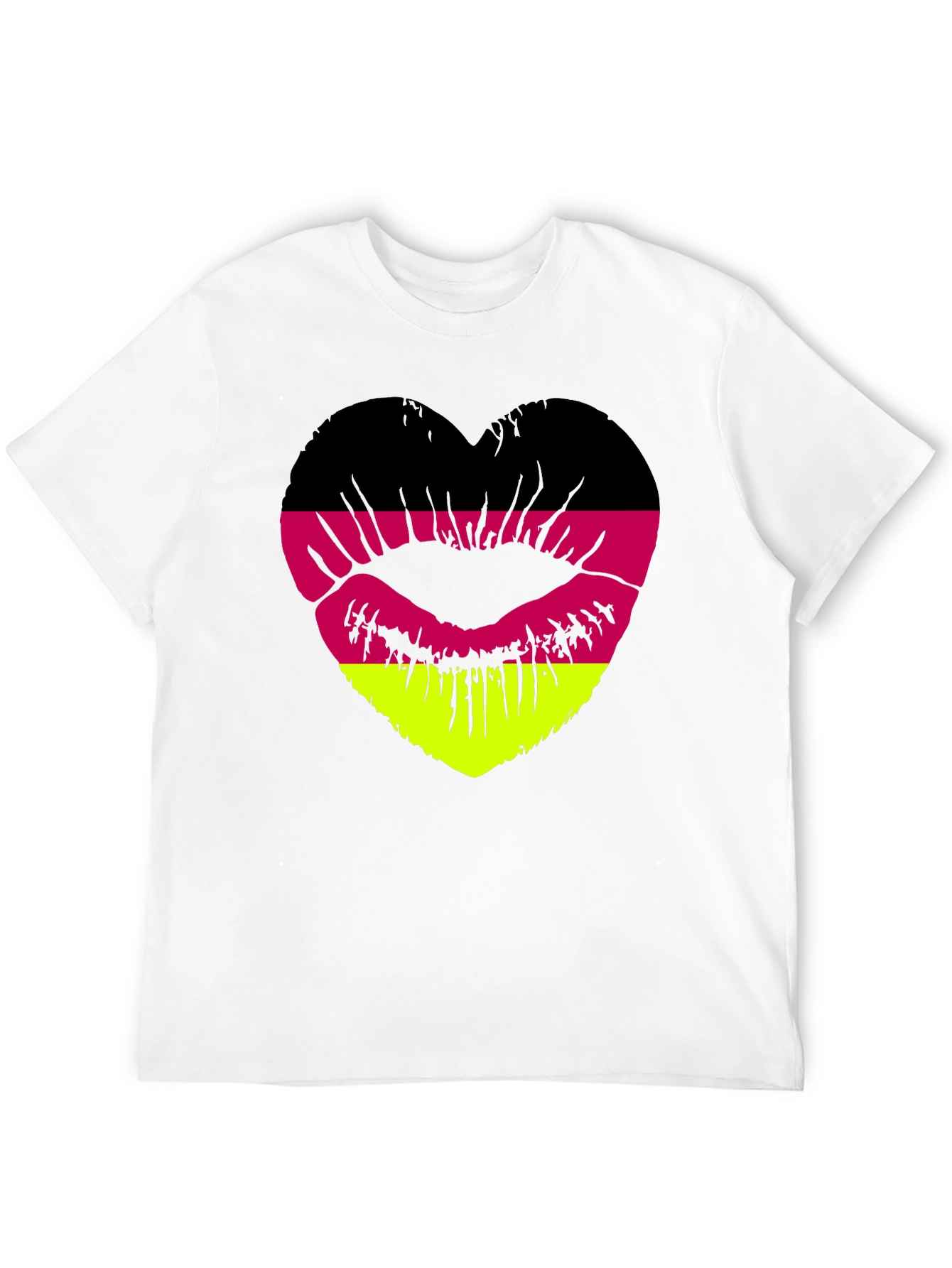 Black German Flag Lips Heart T-Shirt view 12