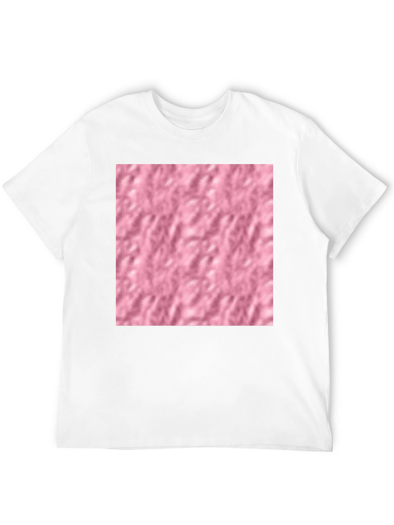 Black Black Cotton Blend T-Shirt with Pink Textured Print view 12