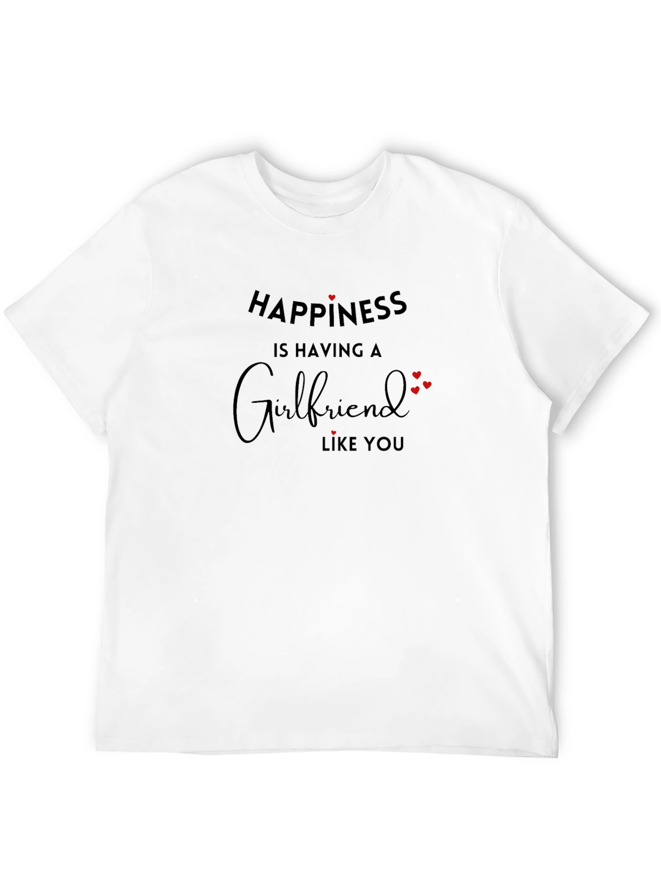 Black Happiness Girlfriend Tee - Black Graphic T-Shirt view 12