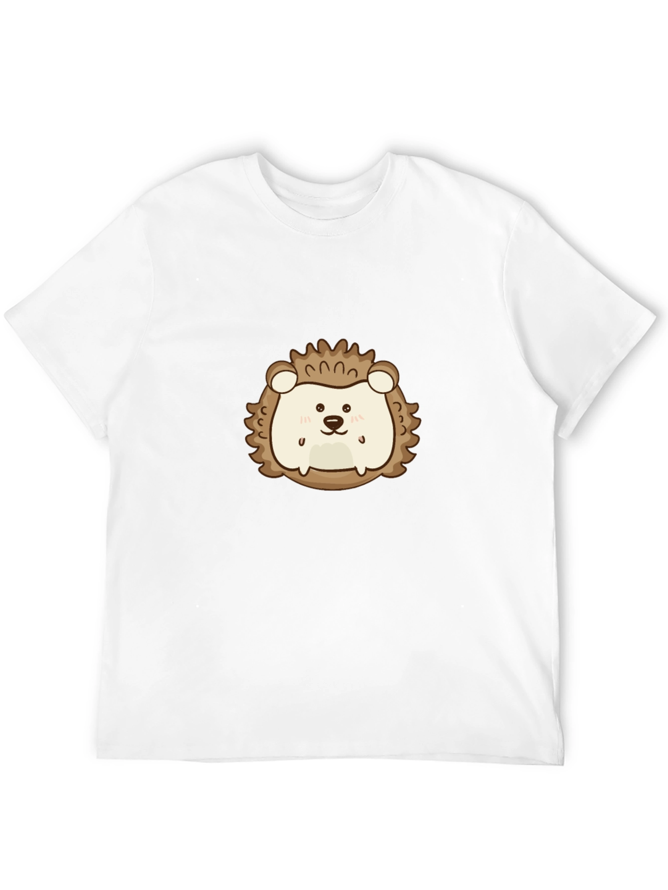 Black Cute Hedgehog Graphic Tee - Black Cotton Comfort view 12