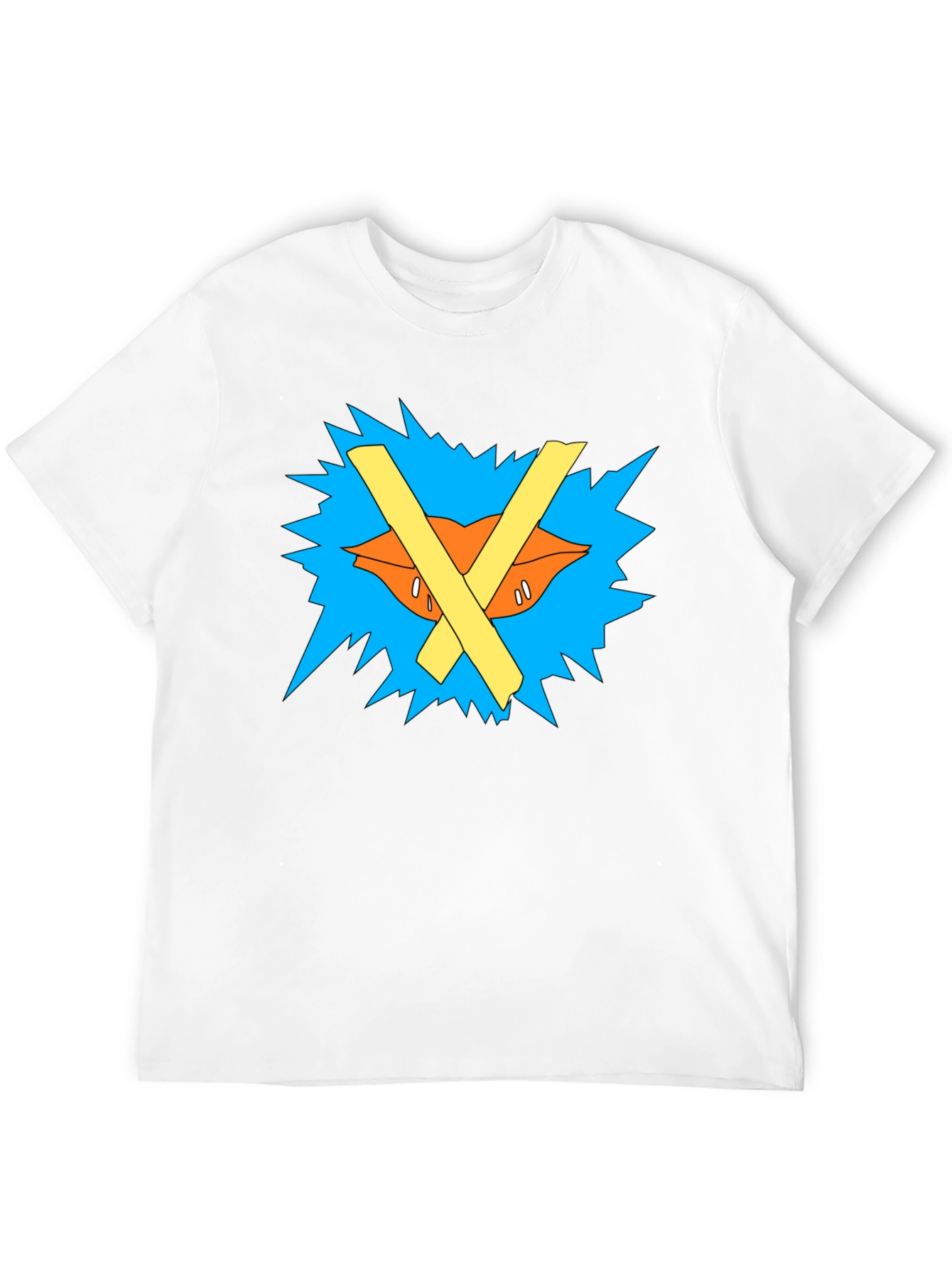 Black Graphic Tee: Crossed Out Lips Design view 12