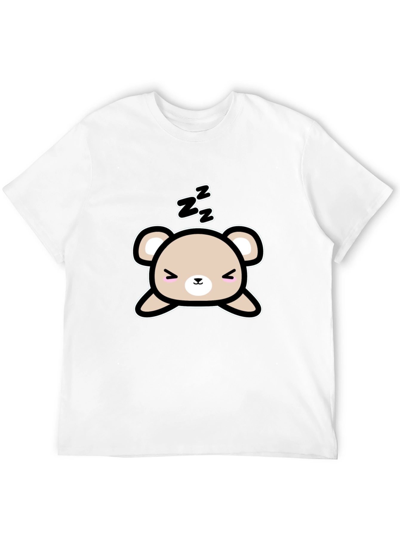 Black Cute Sleeping Bear Black T-Shirt view 12