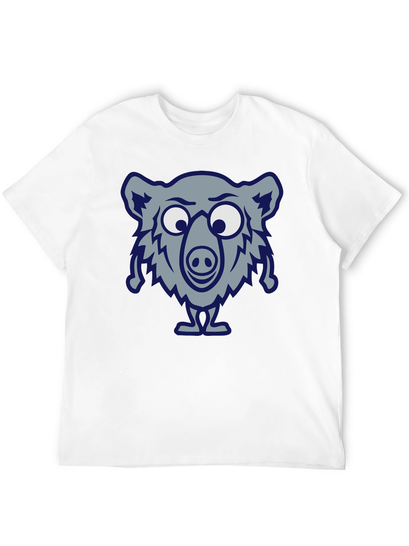 Black Funny Cartoon Bear Black T-Shirt view 12