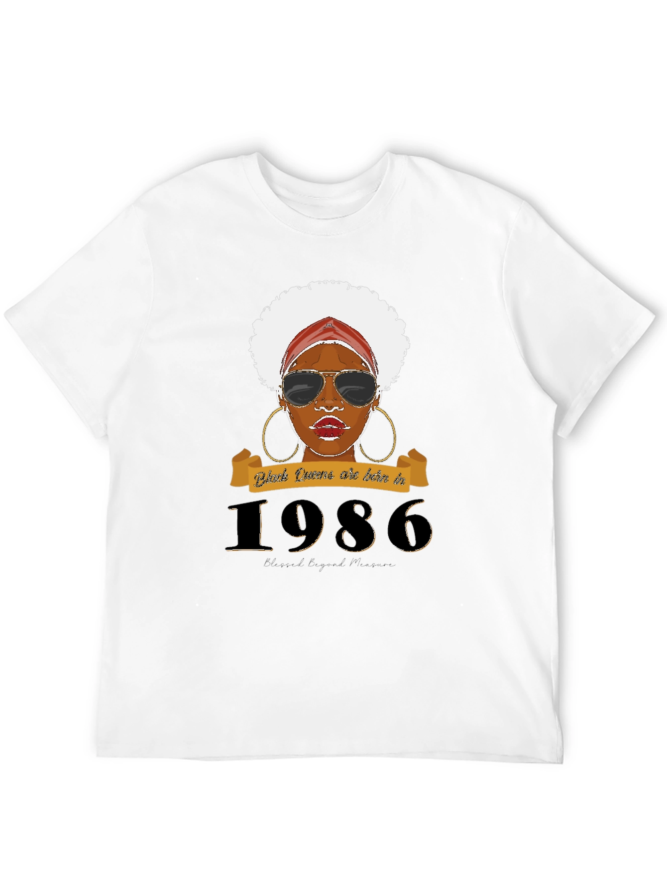 Black Black Queen Born In 1986 T-Shirt view 12