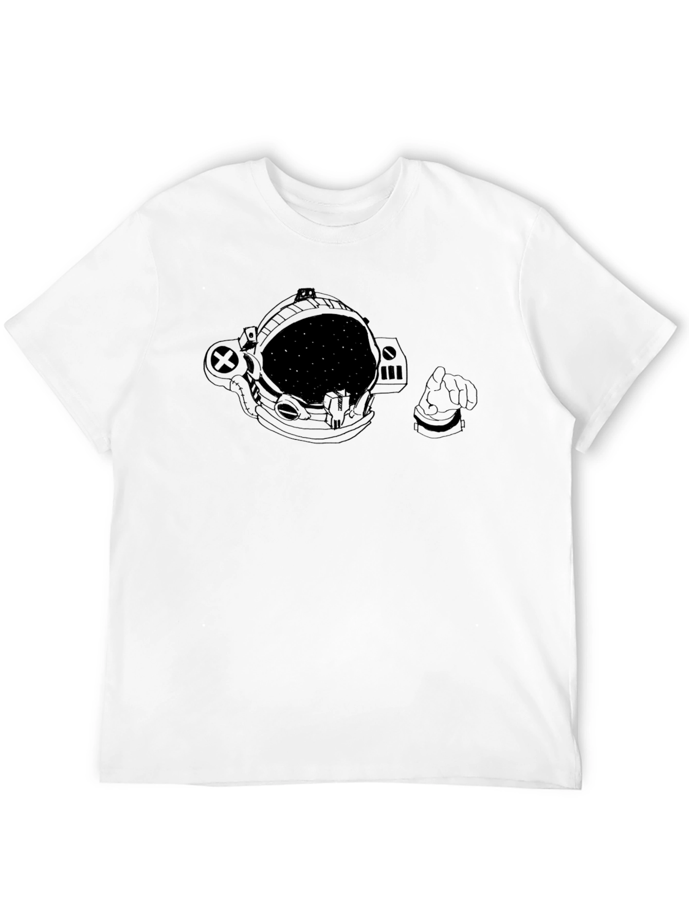 Cosmic Astronaut Helmet Graphic Tee - Black - 12