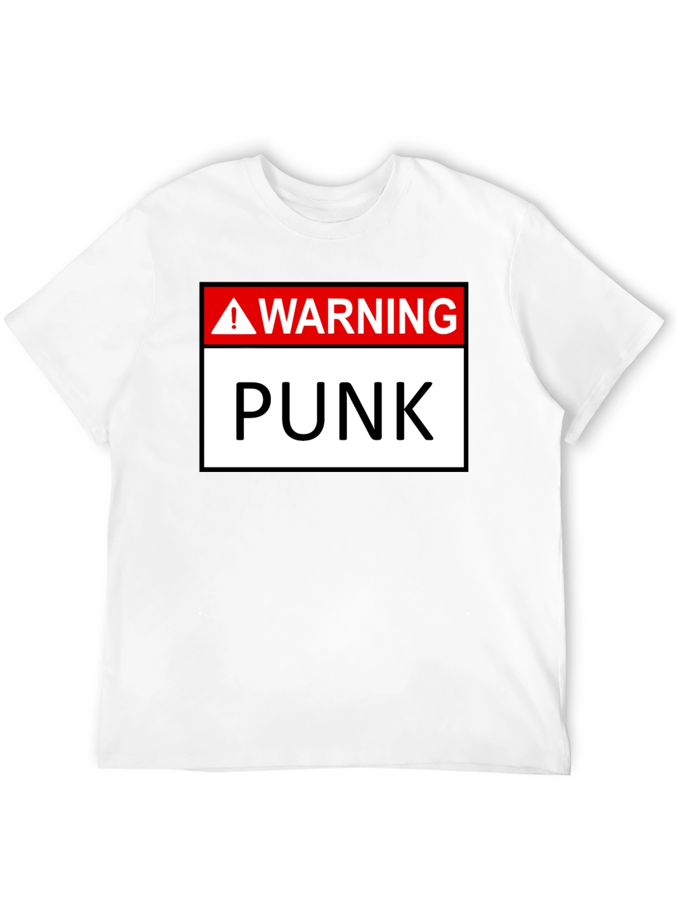 Warning Punk T-Shirt - Black Graphic Tee - 12