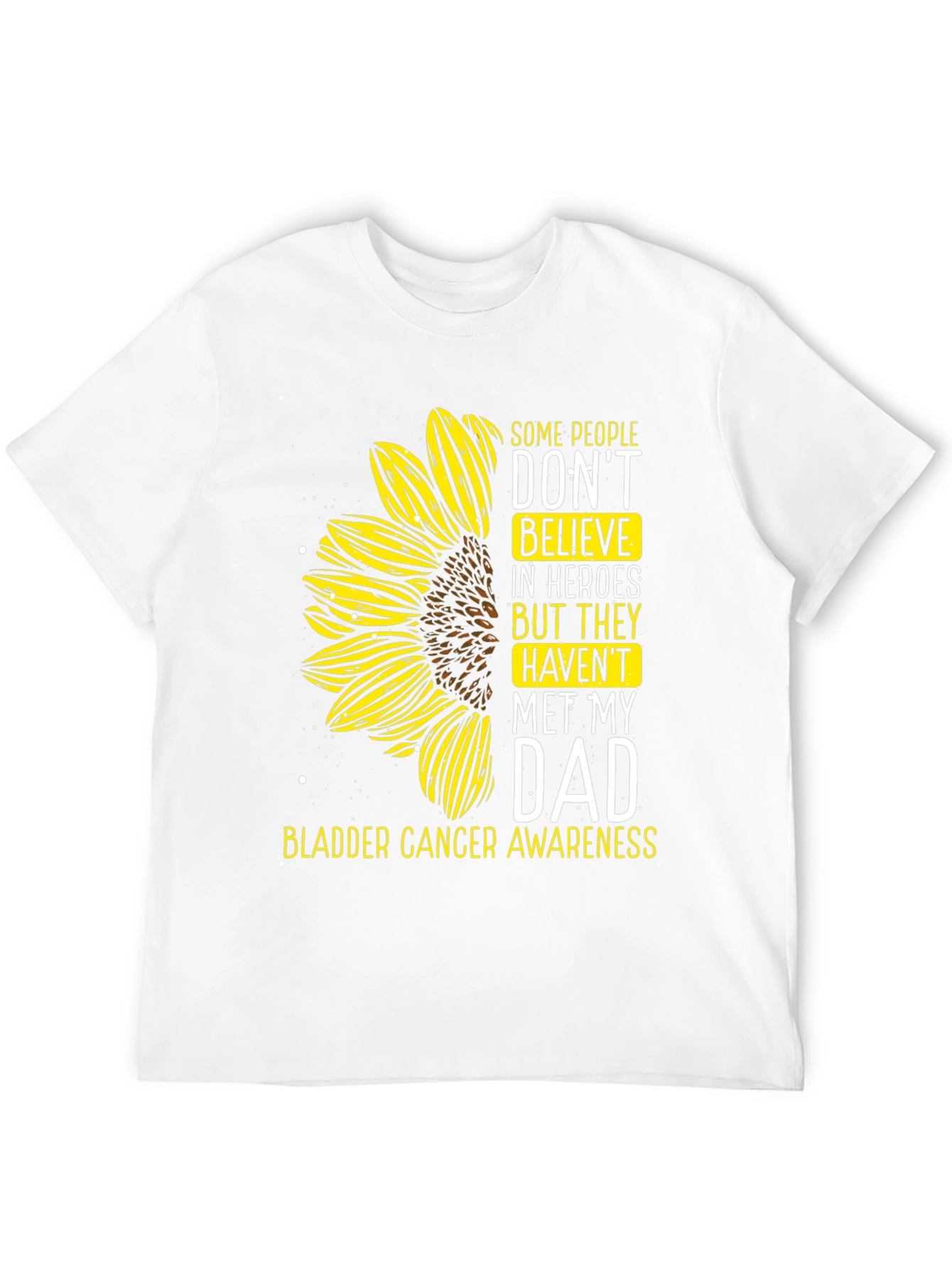 Bladder Cancer Awareness Sunflower T-Shirt - 12