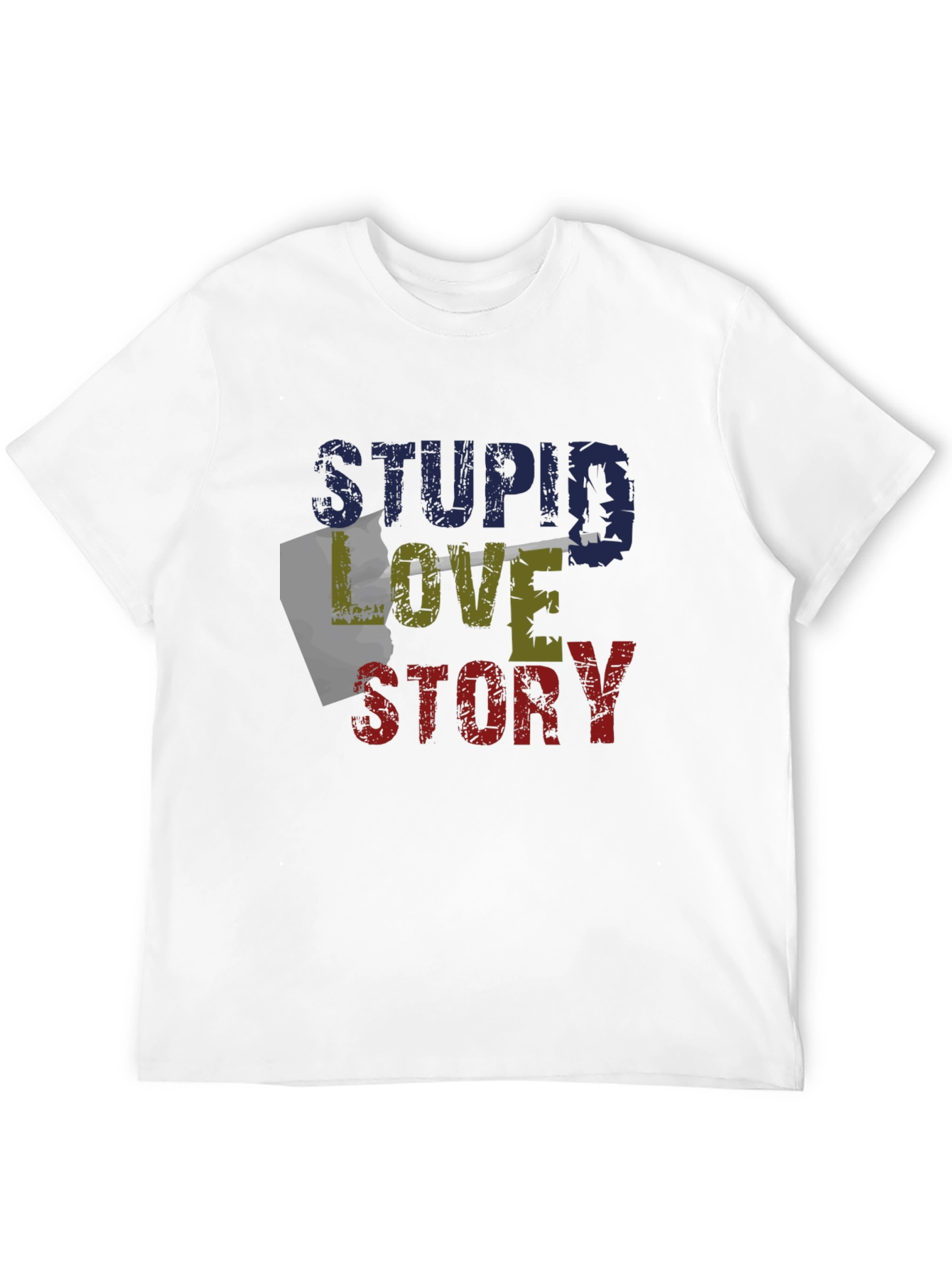 Black Stupid Love Story Graphic Tee - Unique Design view 12