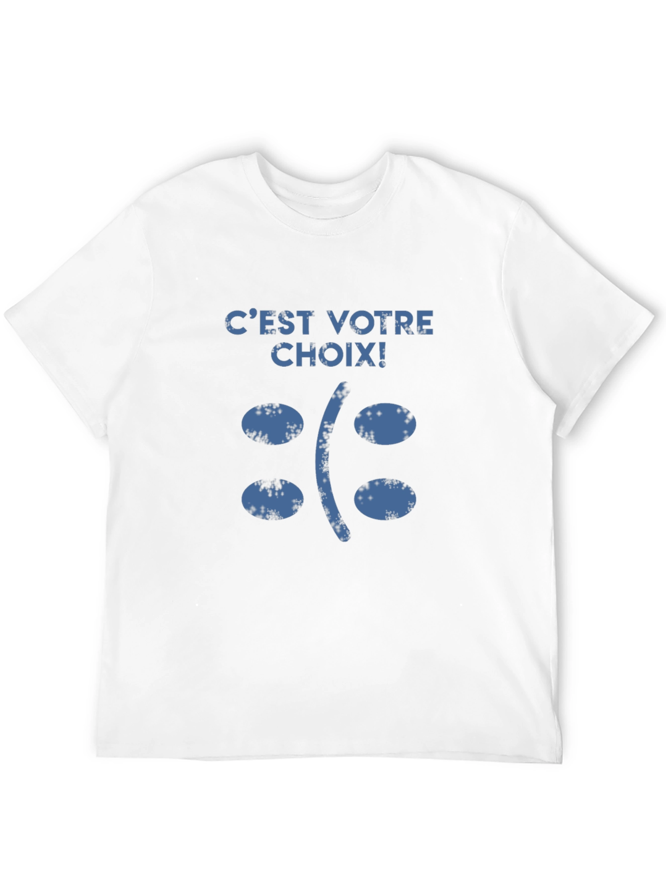 C'est Votre Choix Sad Face Graphic T-Shirt - 12