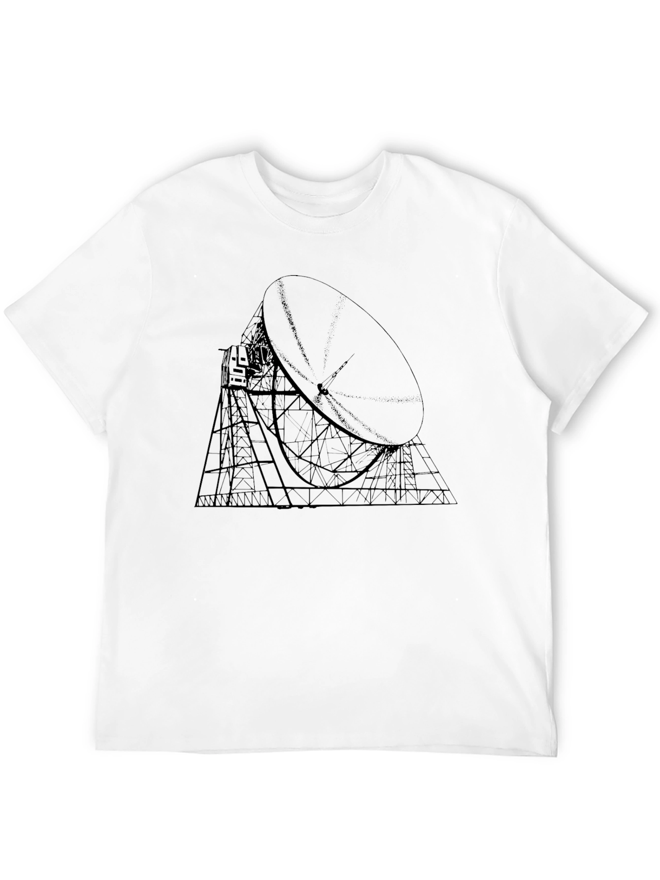Black Black T-Shirt with Radio Telescope Graphic view 12