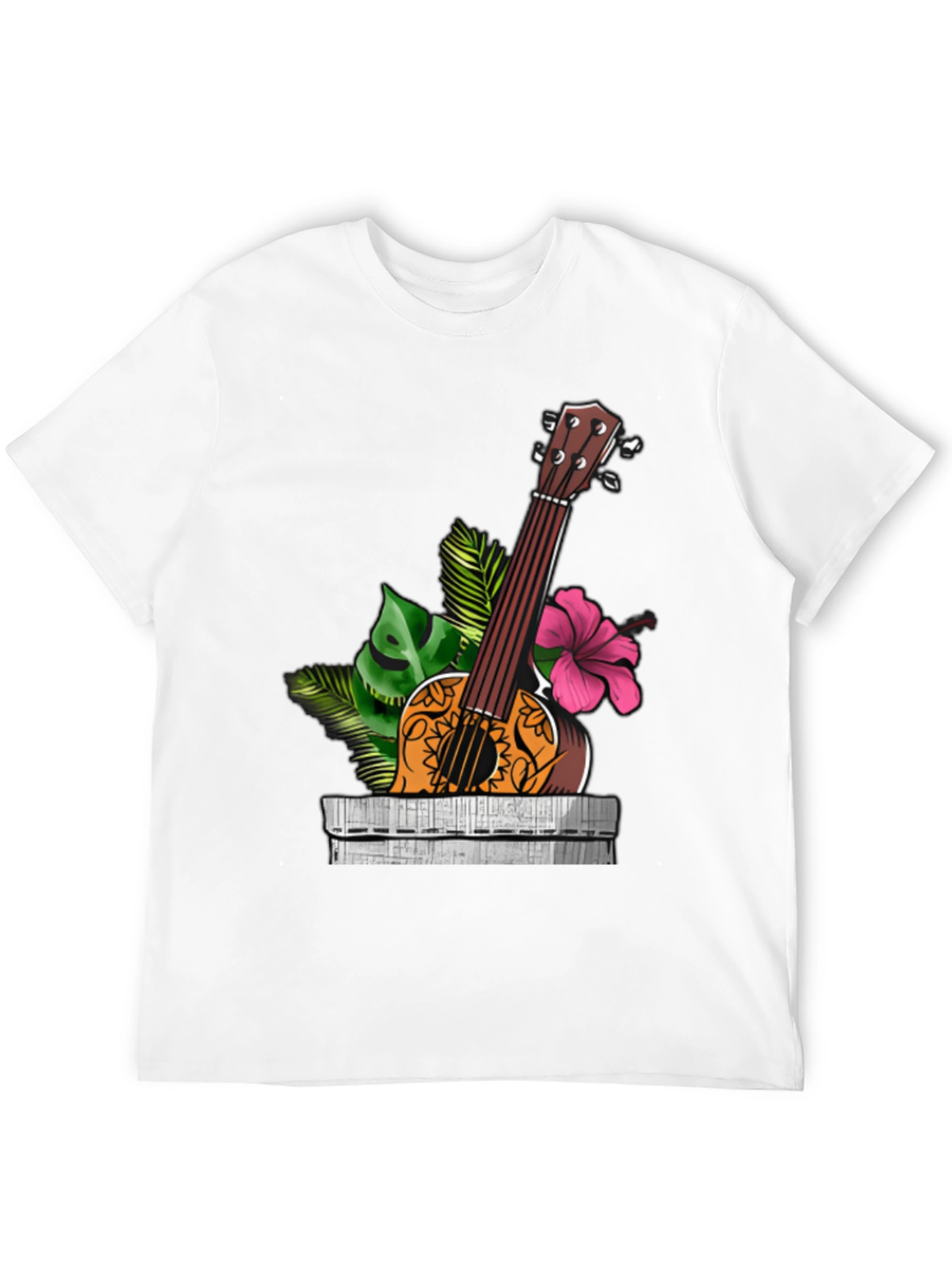Black Tropical Ukulele Graphic Tee - Island Vibes view 12