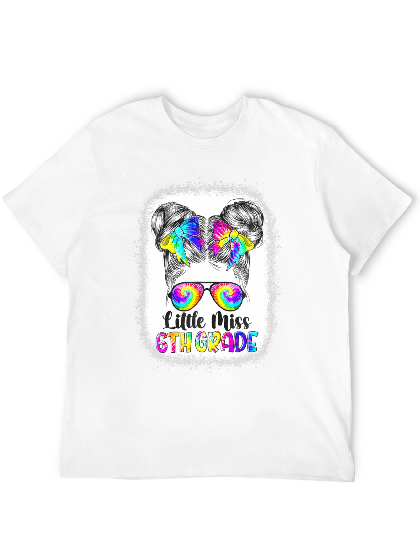 Black Little Miss 6th Grade Tie Dye T-Shirt view 12