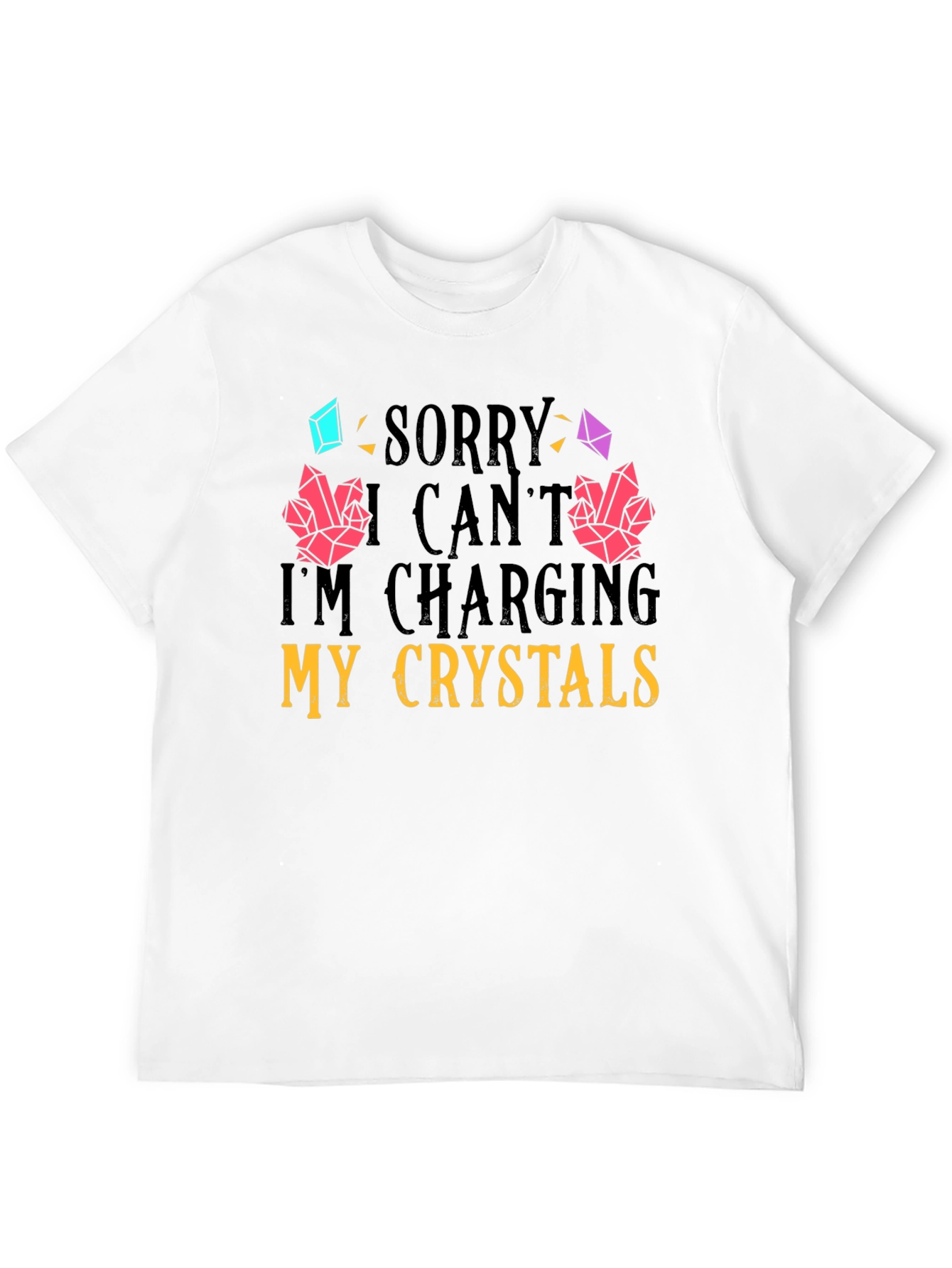 Black Charging Crystals Graphic T-Shirt view 12