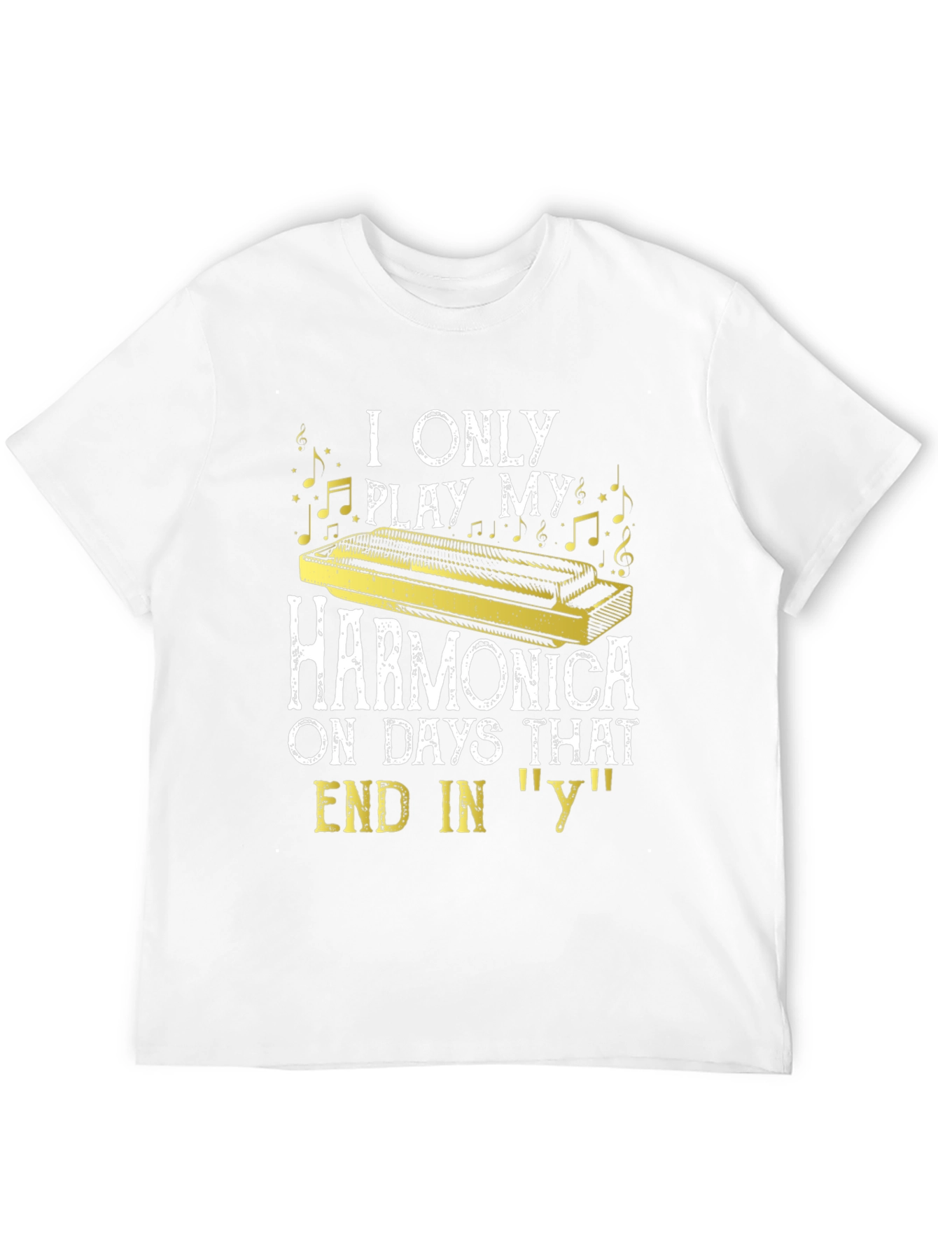 Black Harmonica Player T-Shirt - Days Ending in 'Y' view 12