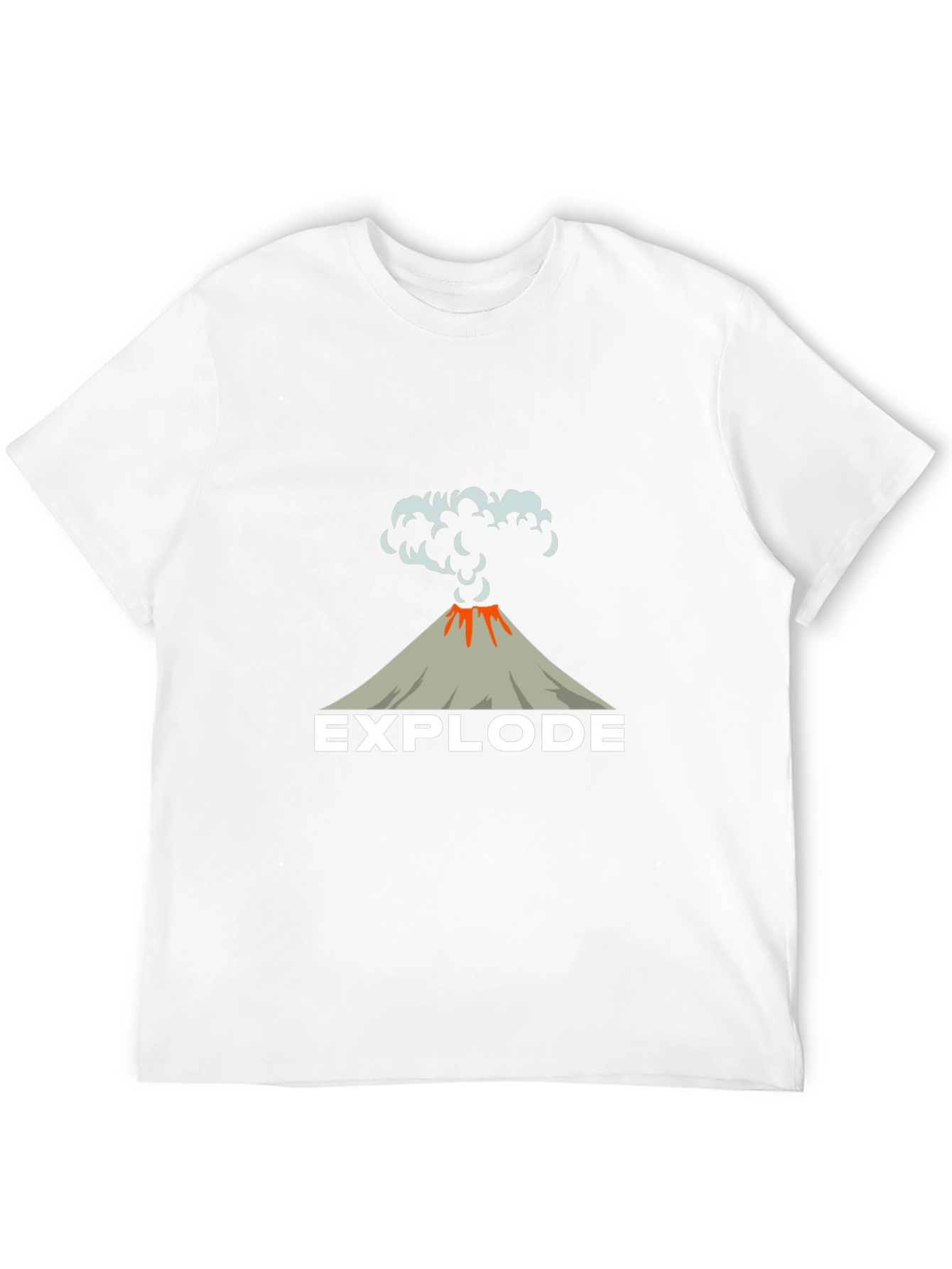 Black Explode Volcano Graphic Tee - Black Cotton T-Shirt view 12