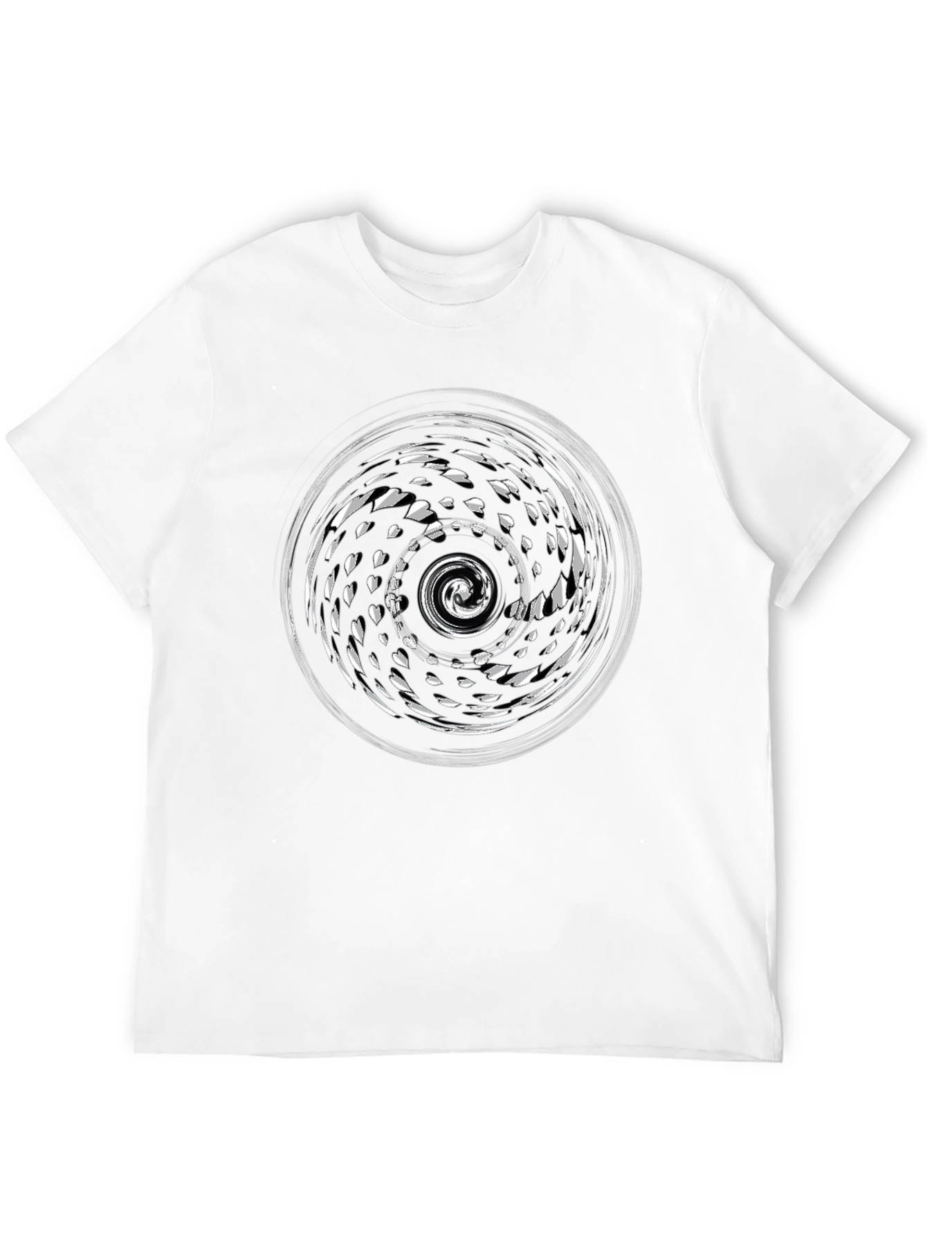 Black Abstract Swirl Graphic Black T-Shirt view 12