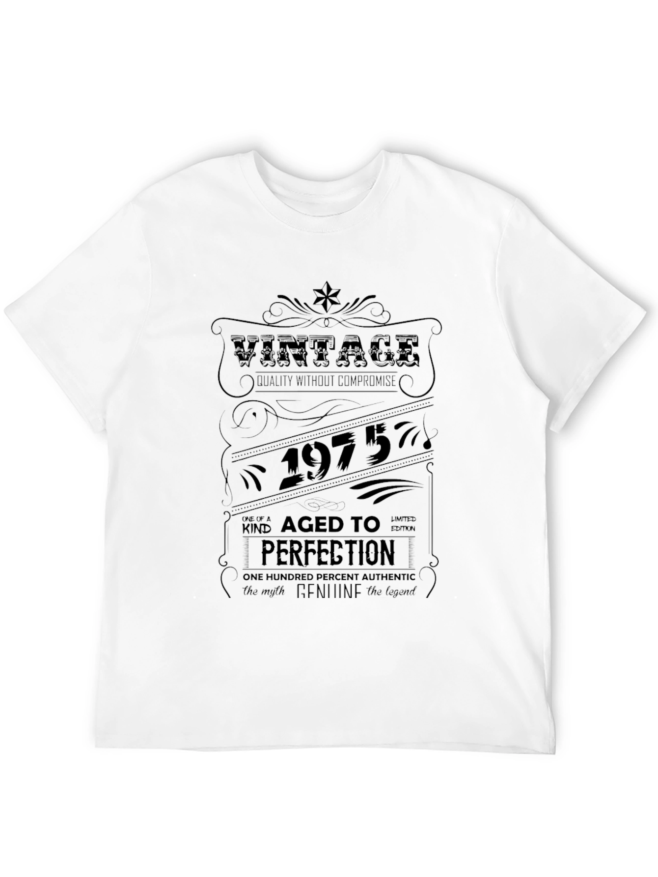 Black Vintage 1975 Aged To Perfection T-Shirt view 12