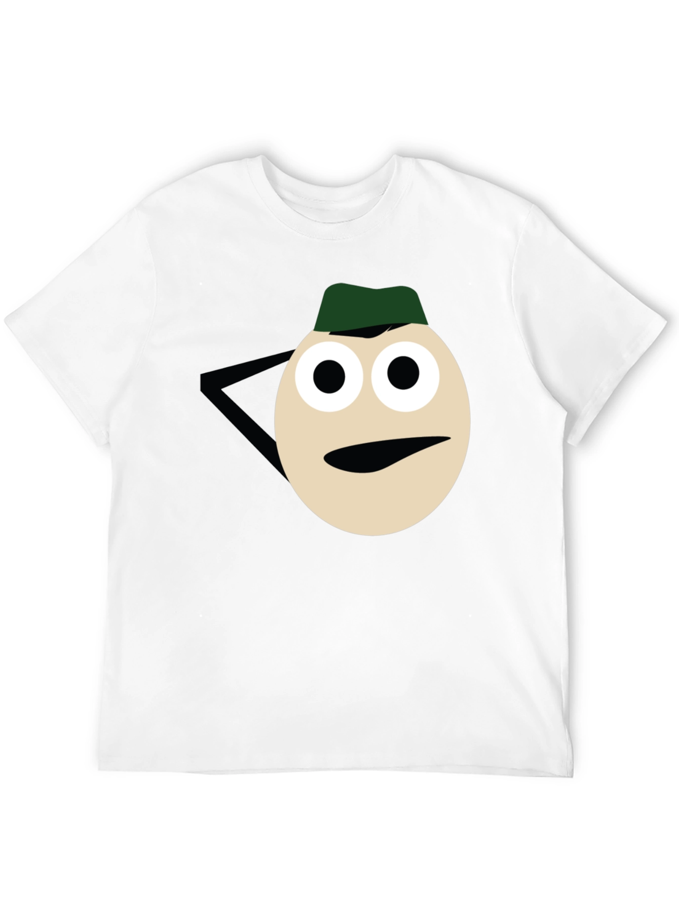 Black Funny Cartoon Face Graphic Tee - Black Casual T-Shirt view 12