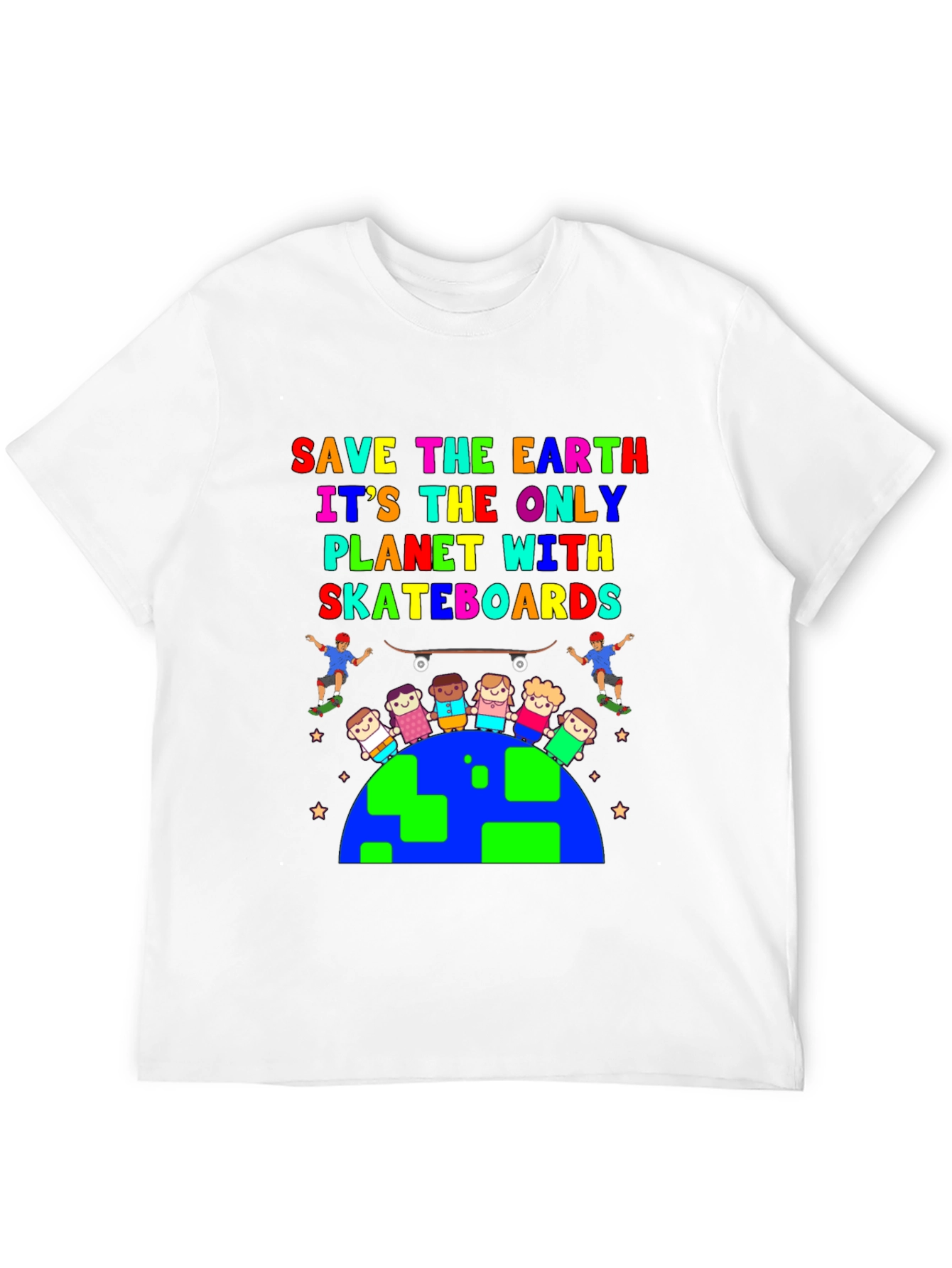 Black Save the Earth Skateboard T-Shirt view 12