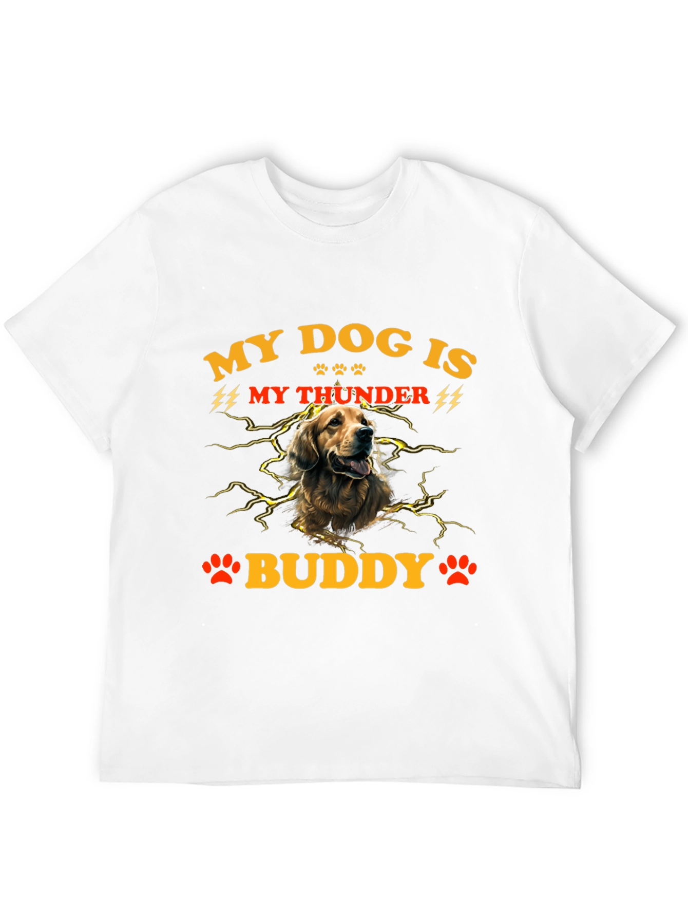 Black My Dog Is My Thunder Buddy T-Shirt view 12