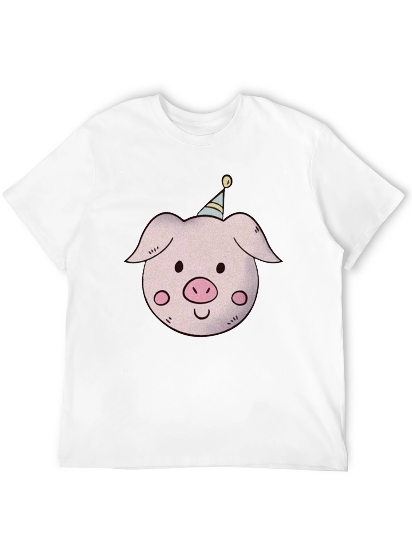 Black Pig with Party Hat T-Shirt - Unisex view 12