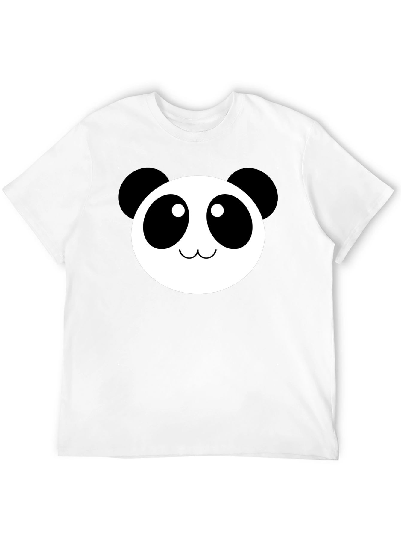 Black Cute Panda Face Graphic Black T-Shirt view 12
