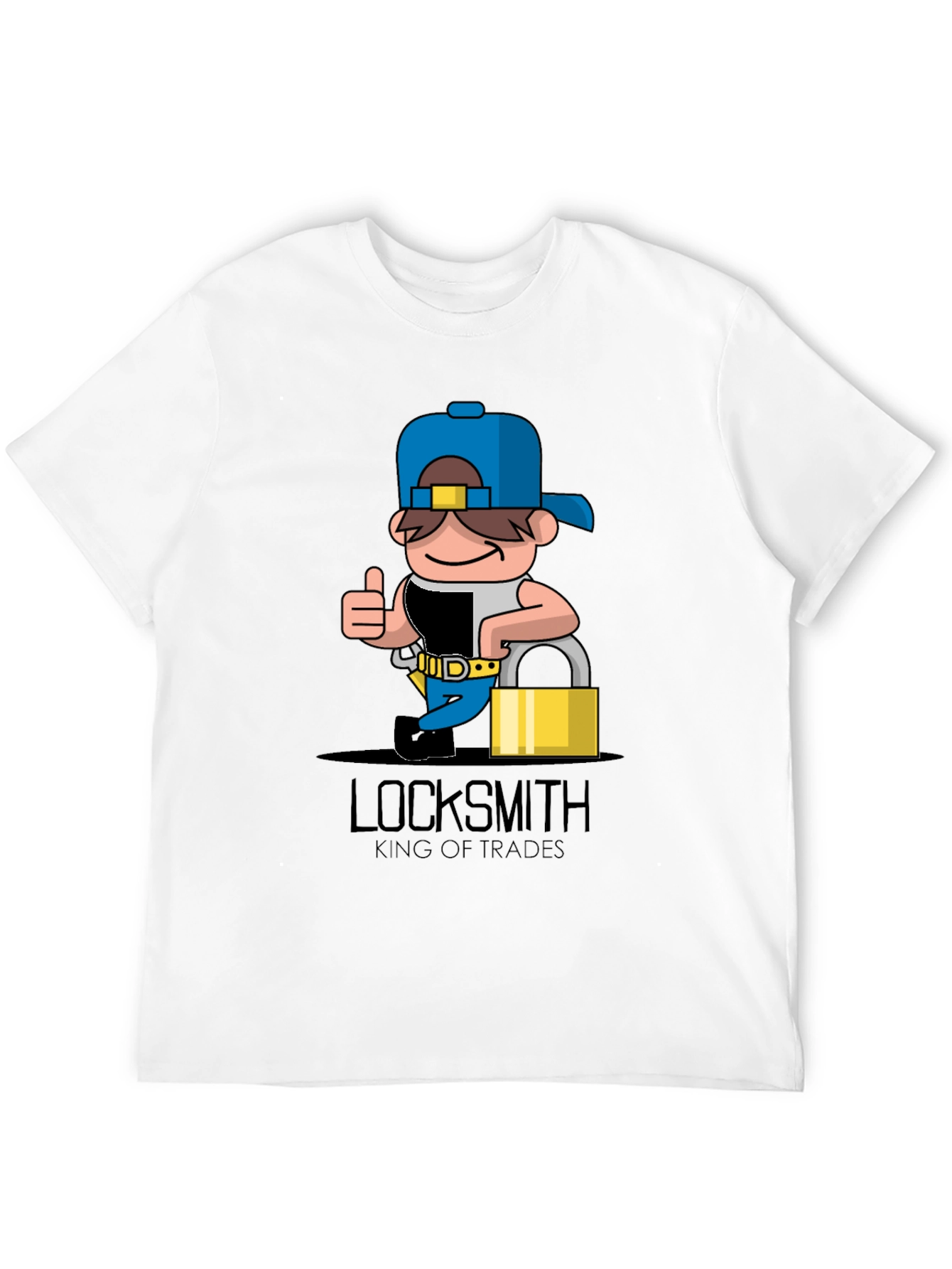 Black Locksmith Cartoon Graphic T-Shirt - King of Trades view 12