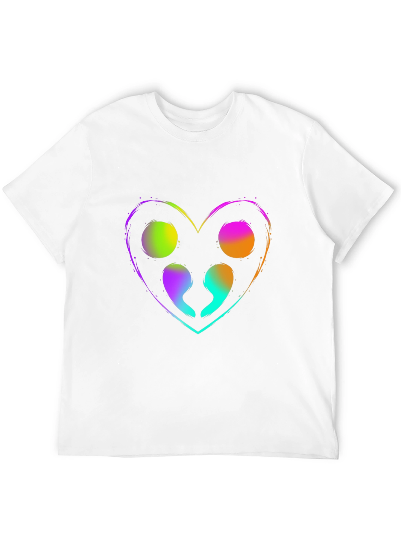 Black Colorful Semicolon Heart Graphic T-Shirt view 12
