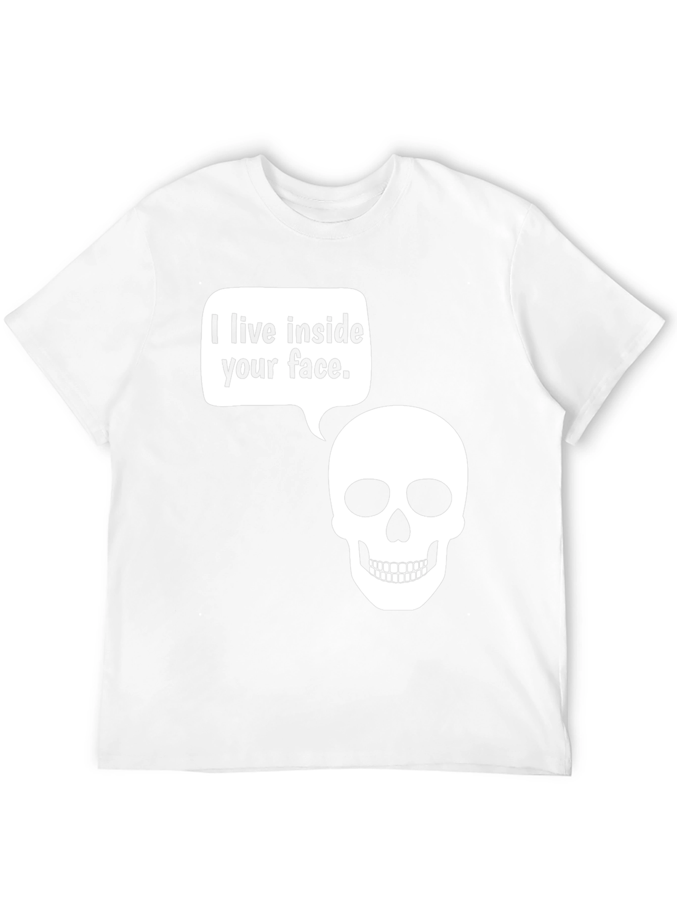 Black Skull Face T-Shirt - Funny Graphic Tee view 12
